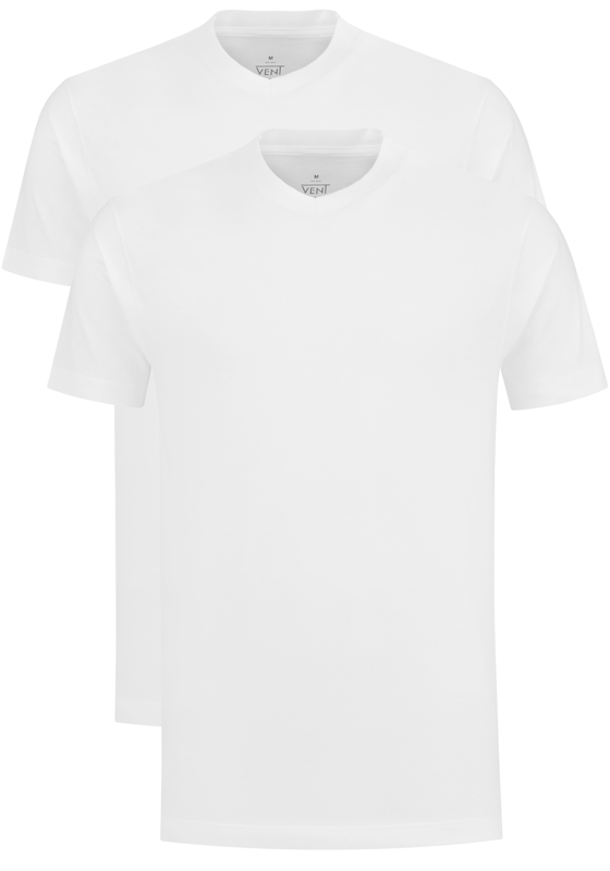 VENT wijd model T-shirt V-hals (2-pack), wit  VENT wijd model T-shirt V-hals (2-pack), wit