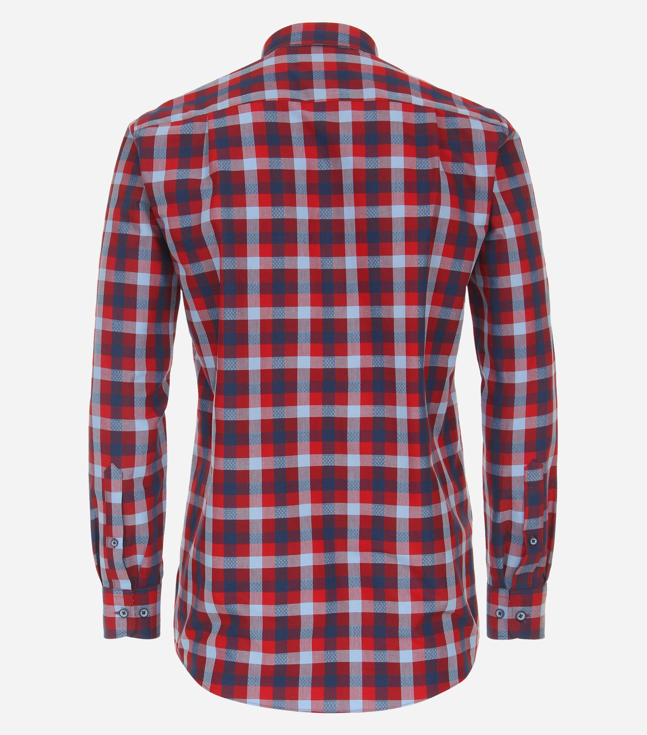 Redmond comfort fit overhemd, popeline, rood geruit