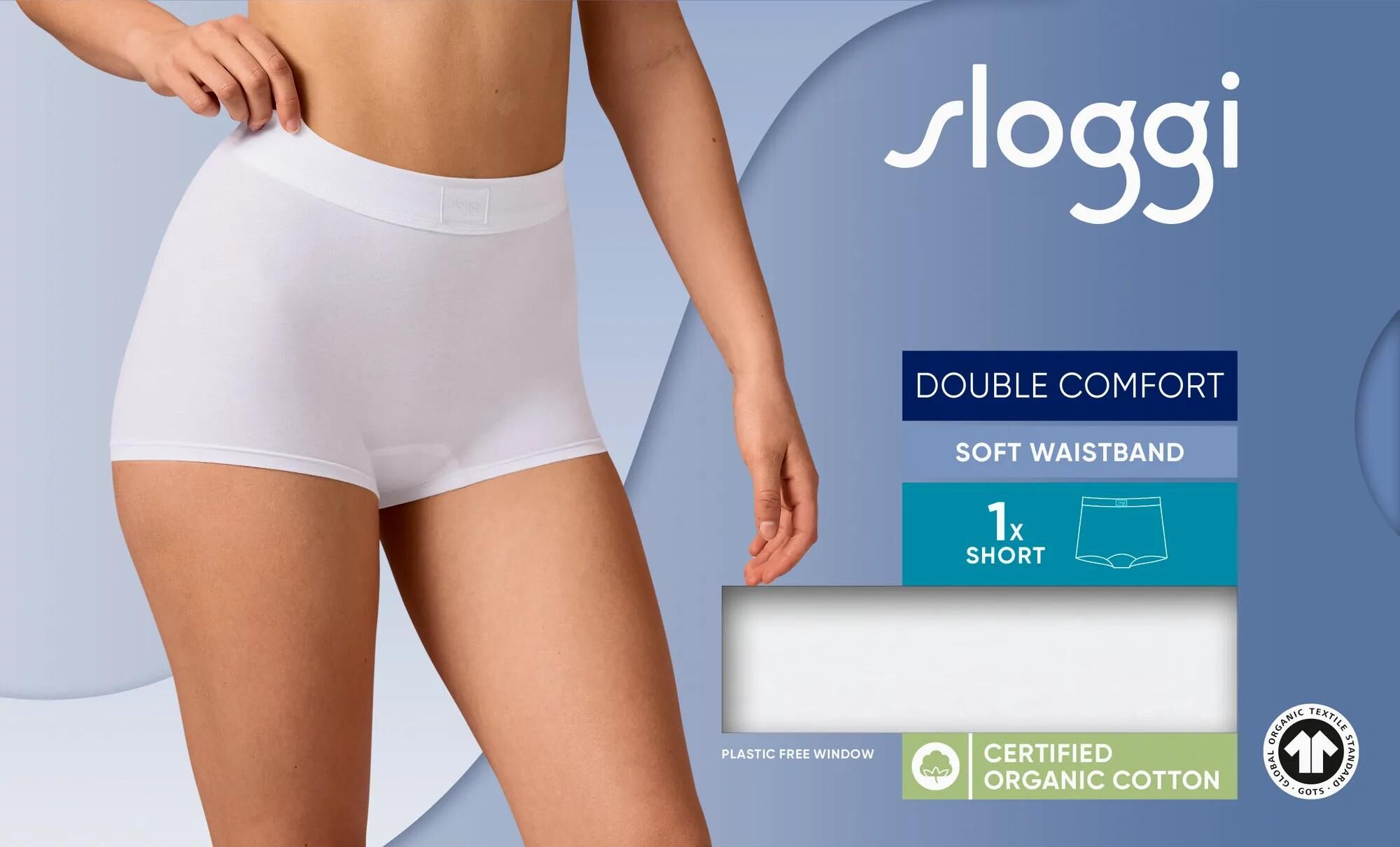 Sloggi Women Double Comfort T Short (1-pack), dames boxer, wit