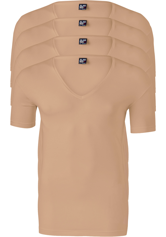 ALAN RED T-shirts no neck (4-pack), diepe V-hals, huidskleur ALAN RED T-shirts no neck (4-pack), diepe V-hals, huidskleur