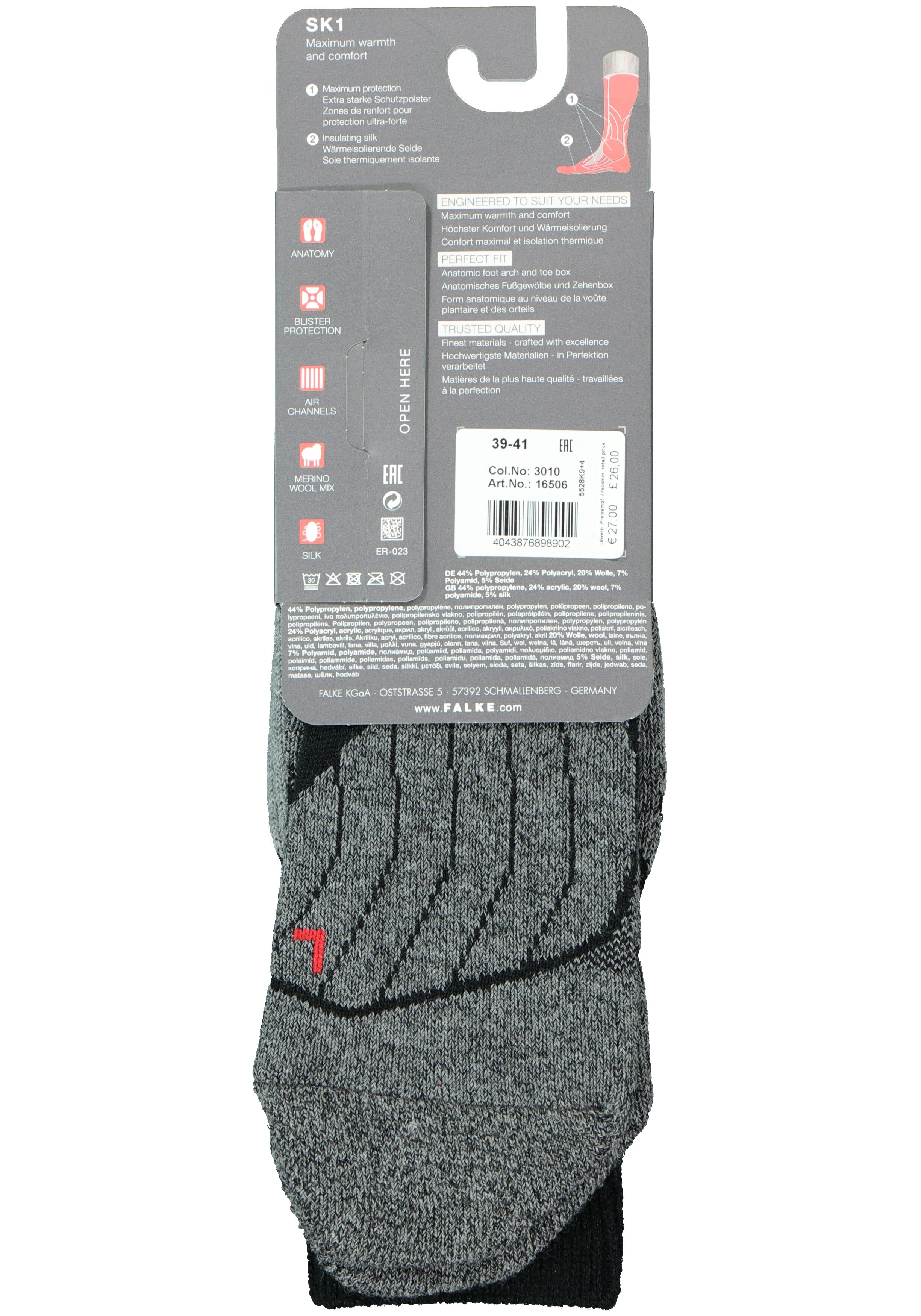 FALKE SK1 heren skisokken, zwart (black-mix)