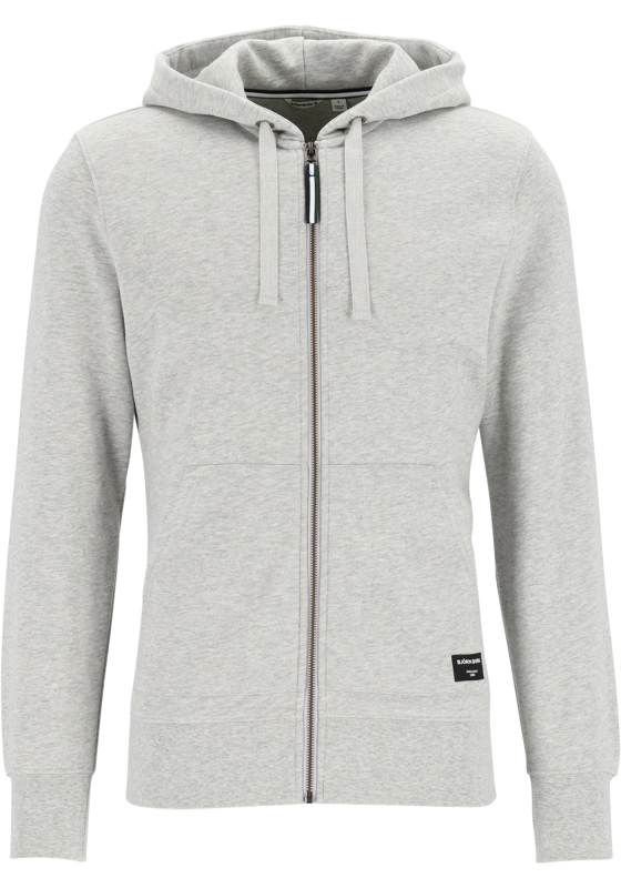 Bjorn Borg hoodie jacket, heren sweatvest dik, lichtgrijs melange Bjorn Borg hoodie jacket, heren sweatvest dik, lichtgrijs melange
