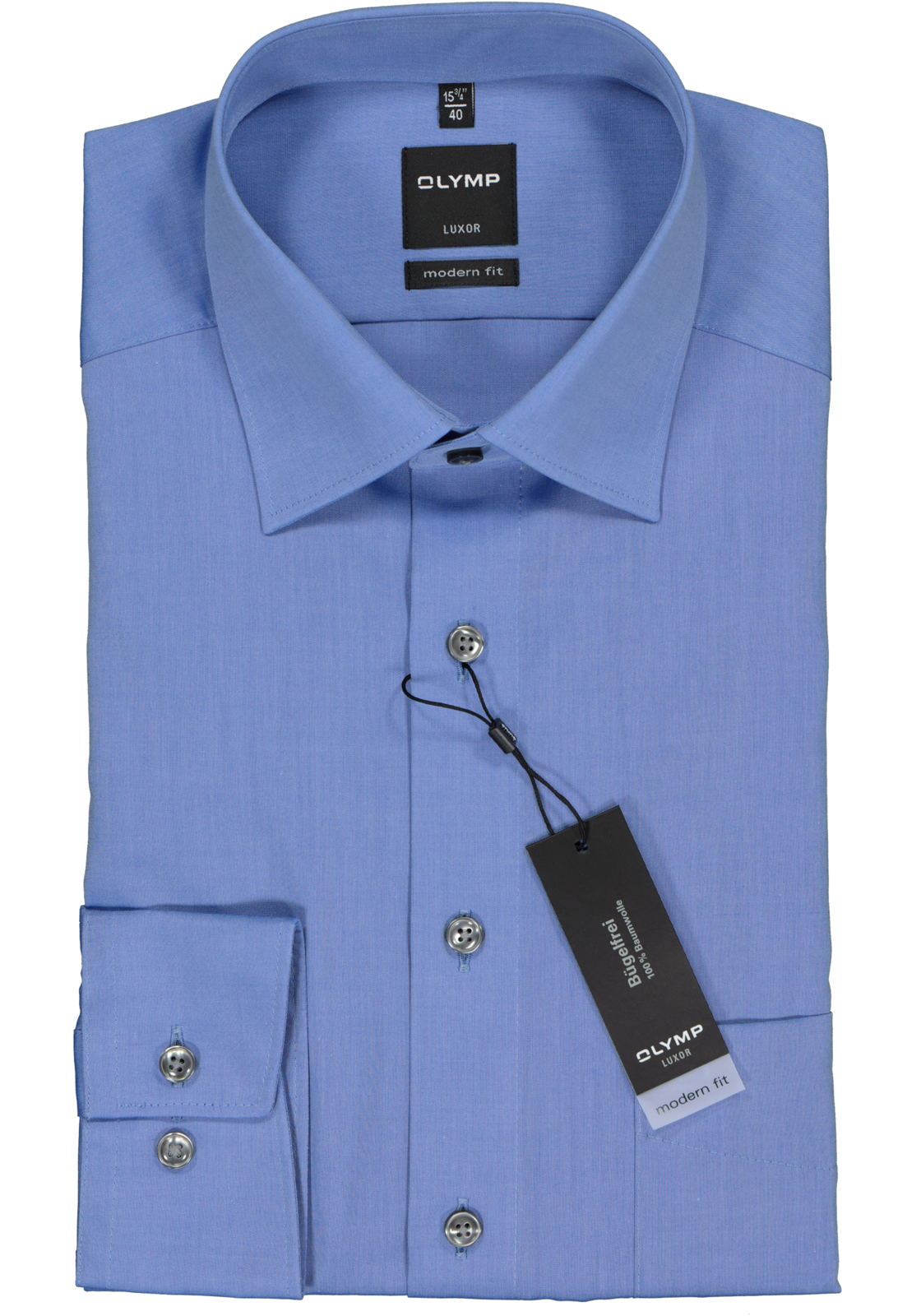 2-4025708156374_olymp-overhemd_HR OLYMP Luxor modern fit overhemd, middel blauw