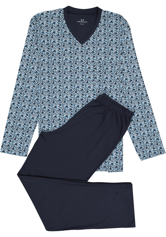 Gotzburg heren pyjama, blauw dessin Gotzburg heren pyjama, blauw dessin