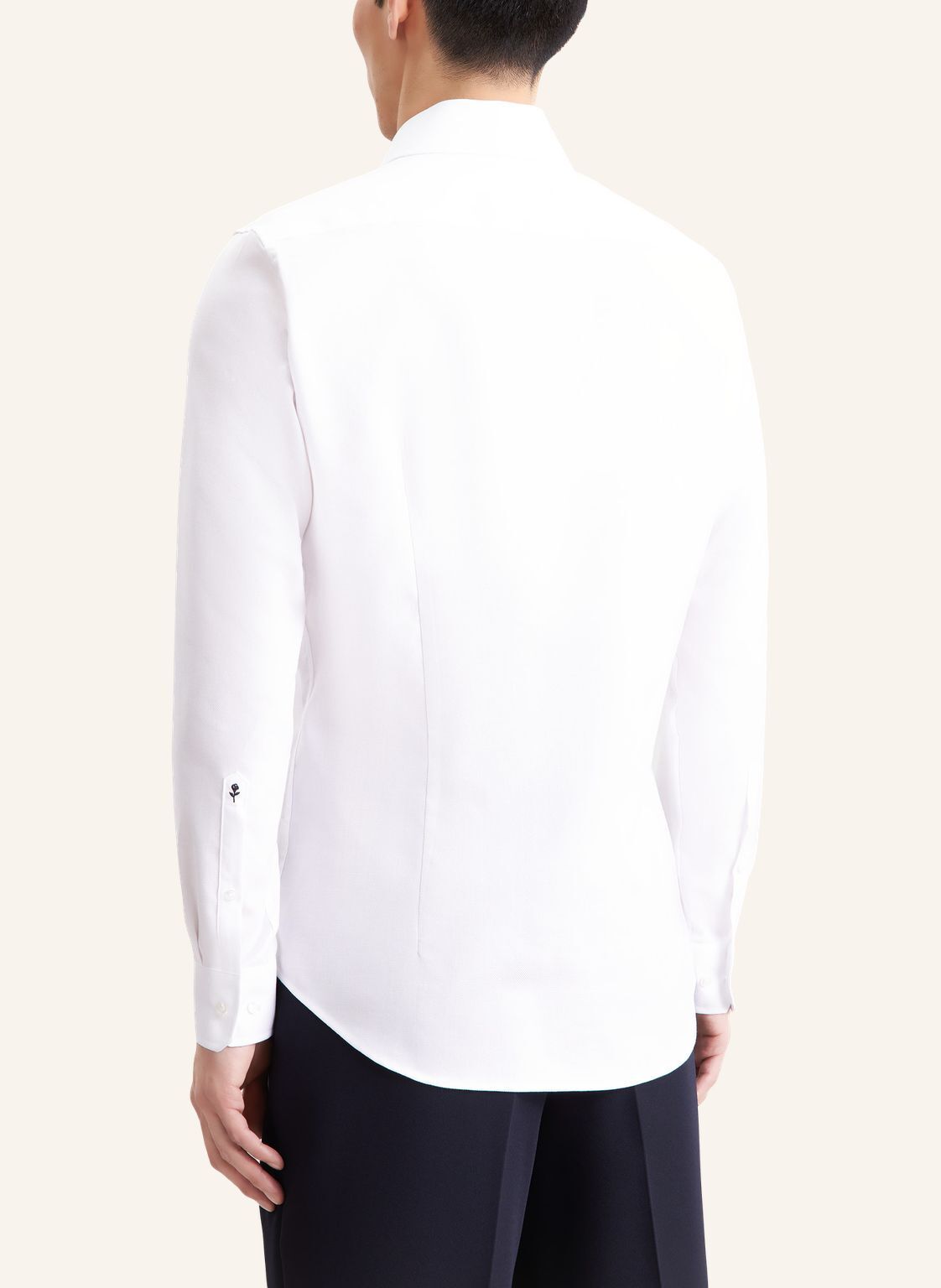 Seidensticker shaped fit overhemd, herringbone, wit