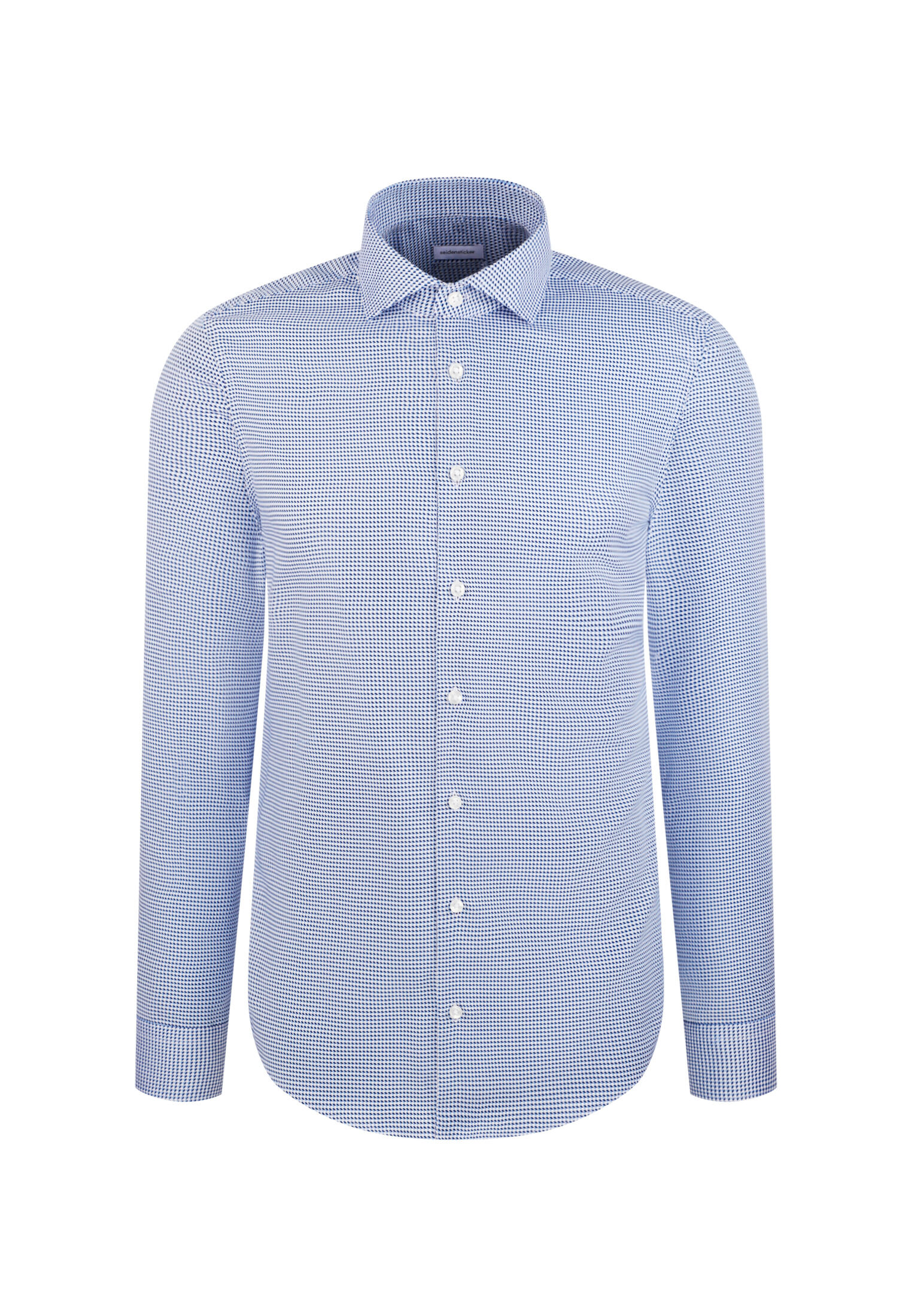 Seidensticker regular fit overhemd, popeline, blauw geruit