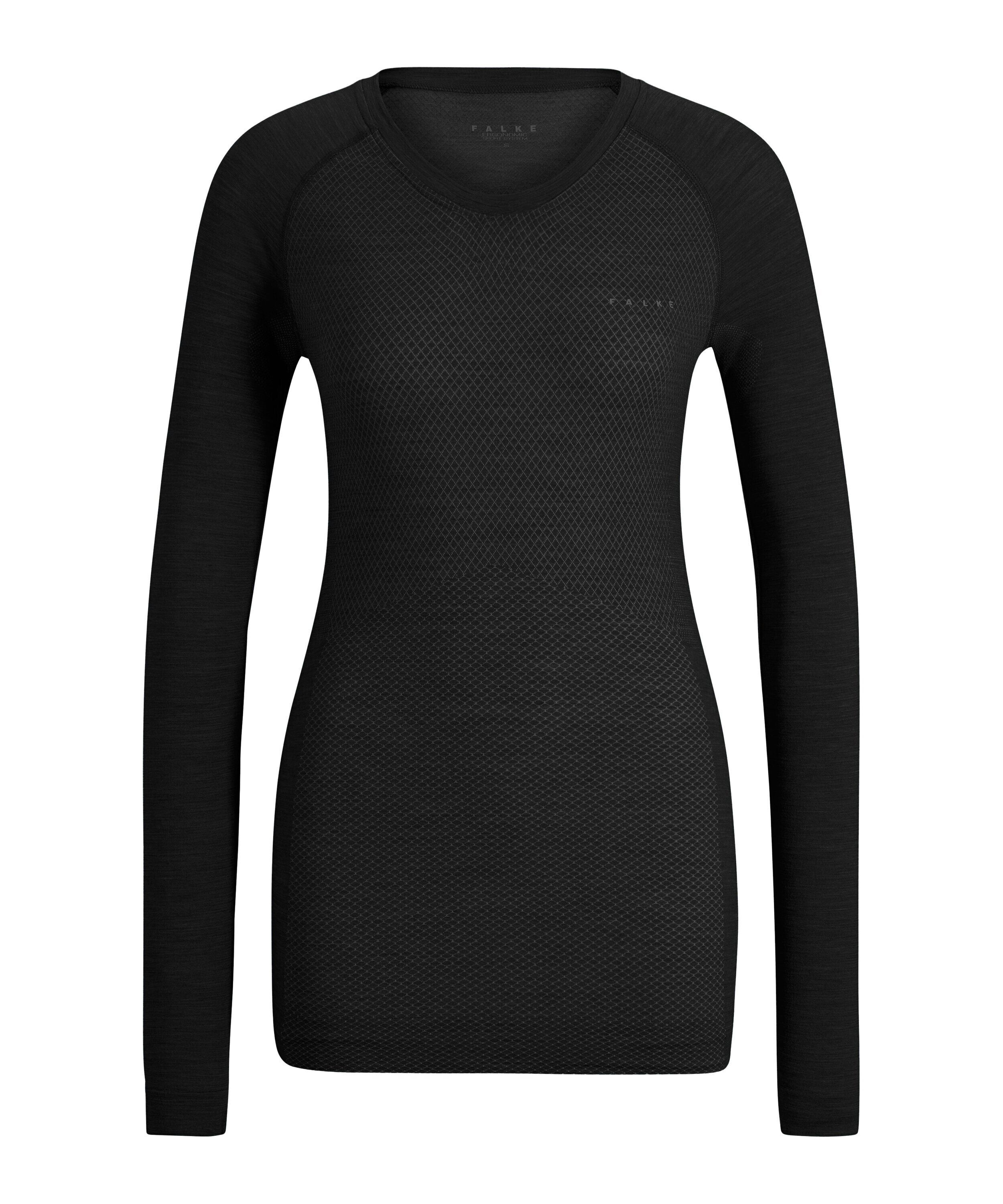 FALKE dames shirt met lange mouw Wool-Tech Light, thermoshirt, zwart (black)