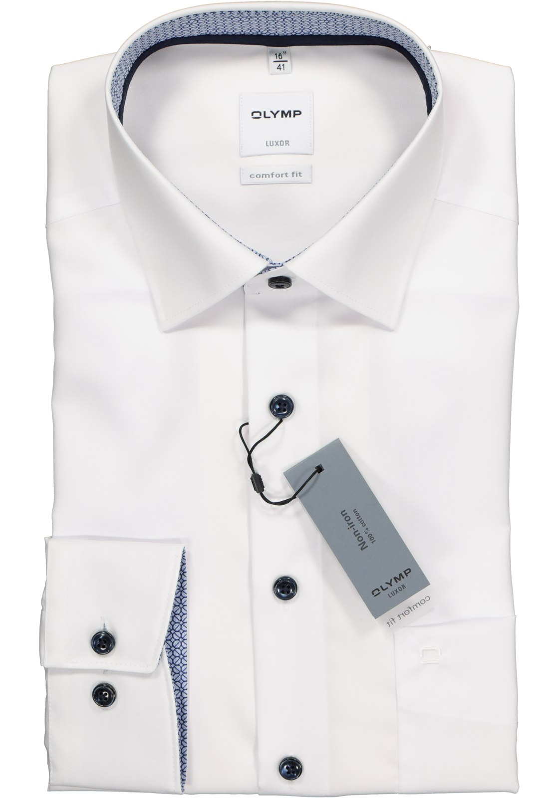 2-4063402049837_olymp-overhemd_HR OLYMP Luxor comfort fit overhemd, wit (contrast)