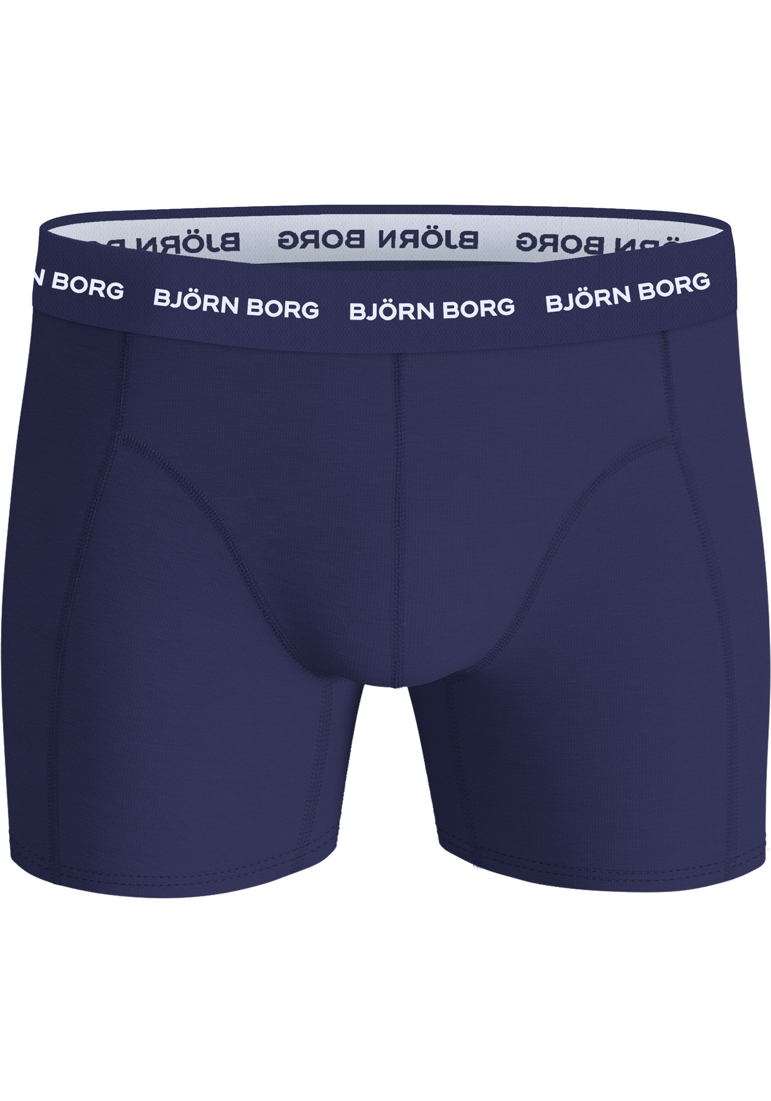 Bjorn Borg Cotton Stretch boxers, heren boxers normale lengte (3-pack), grijs, print, donkerblauw