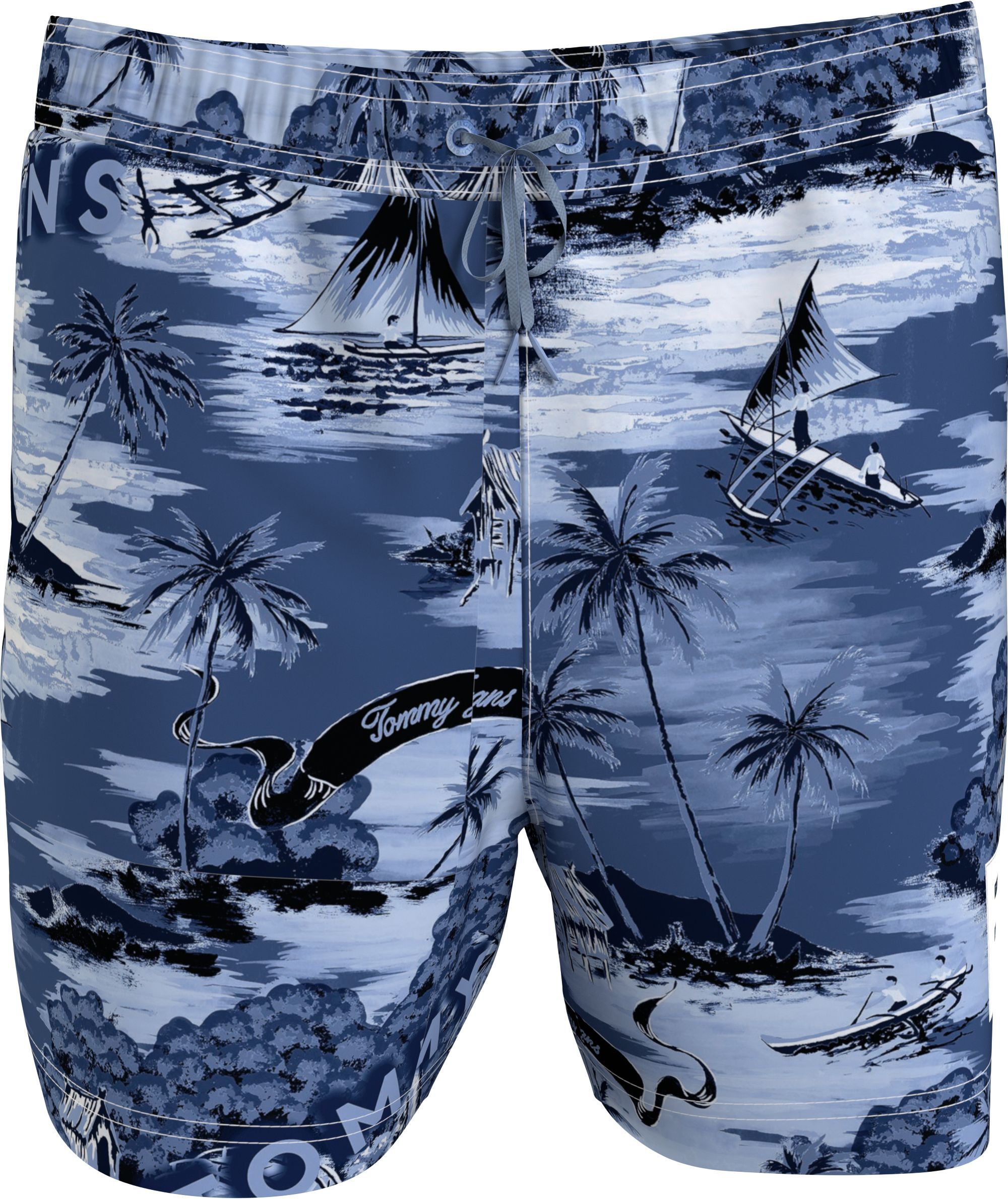 Tommy Hilfiger Medium Drawstring swimshort, heren zwembroek, blauw dessin