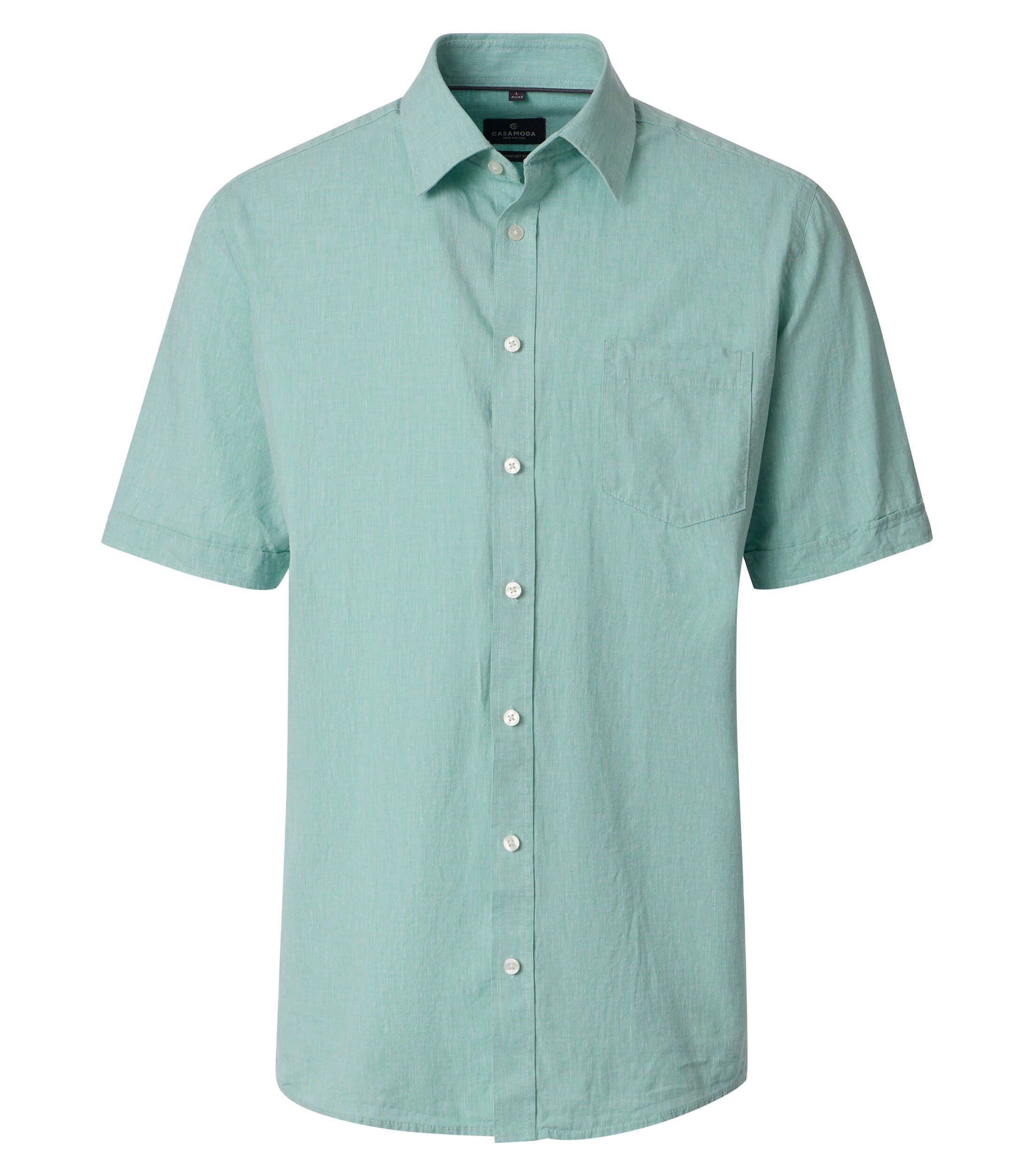 CASA MODA Sport casual fit overhemd, structuur, lichtgroen