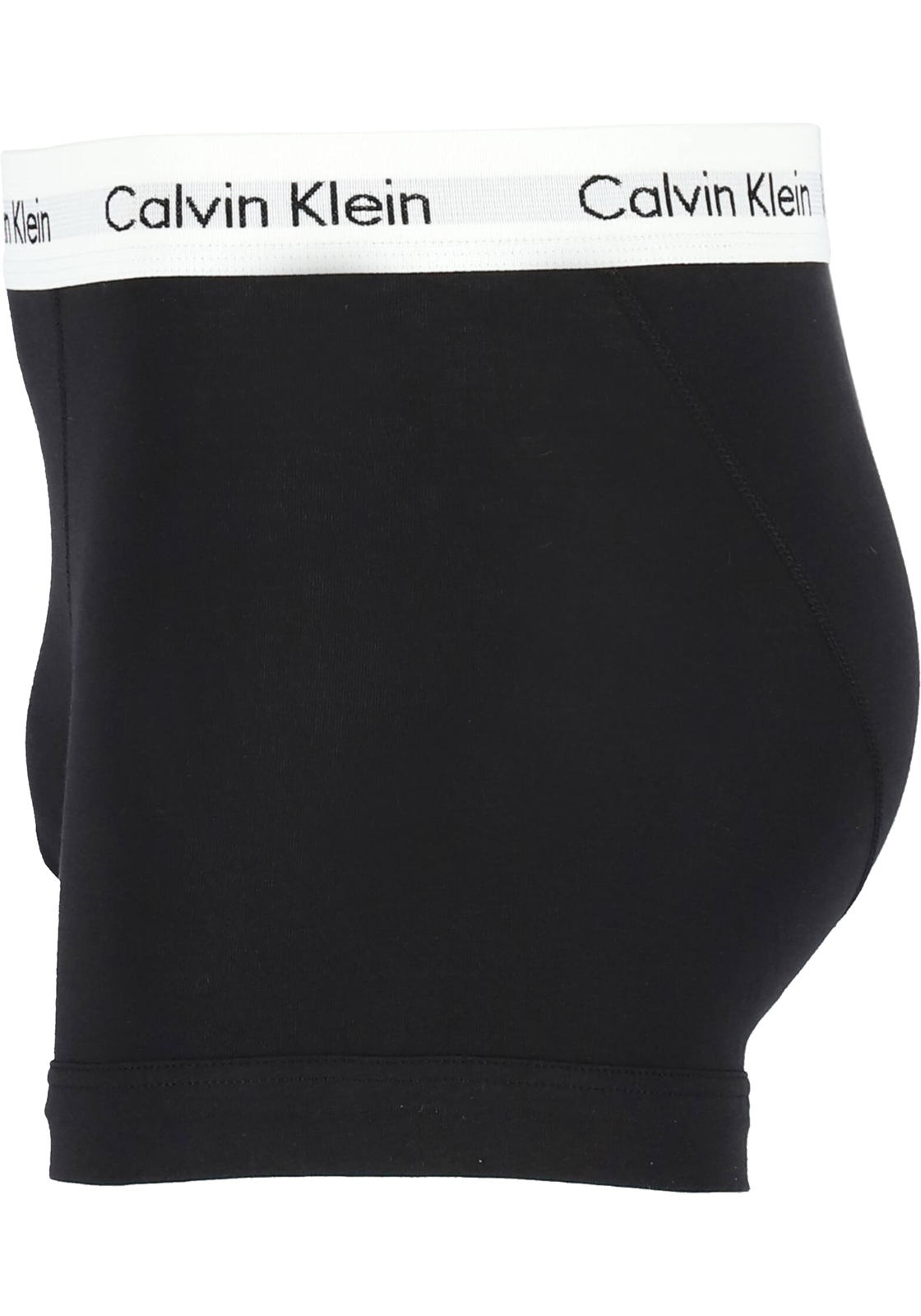 3-5051145283372-calvin_klein-CK_U2662G001_BX_3p_zwart_4fotos_HR Calvin Klein Icon Cotton Stretch Trunks (3-pack), heren boxers normale lengte, zwart met witte tailleband