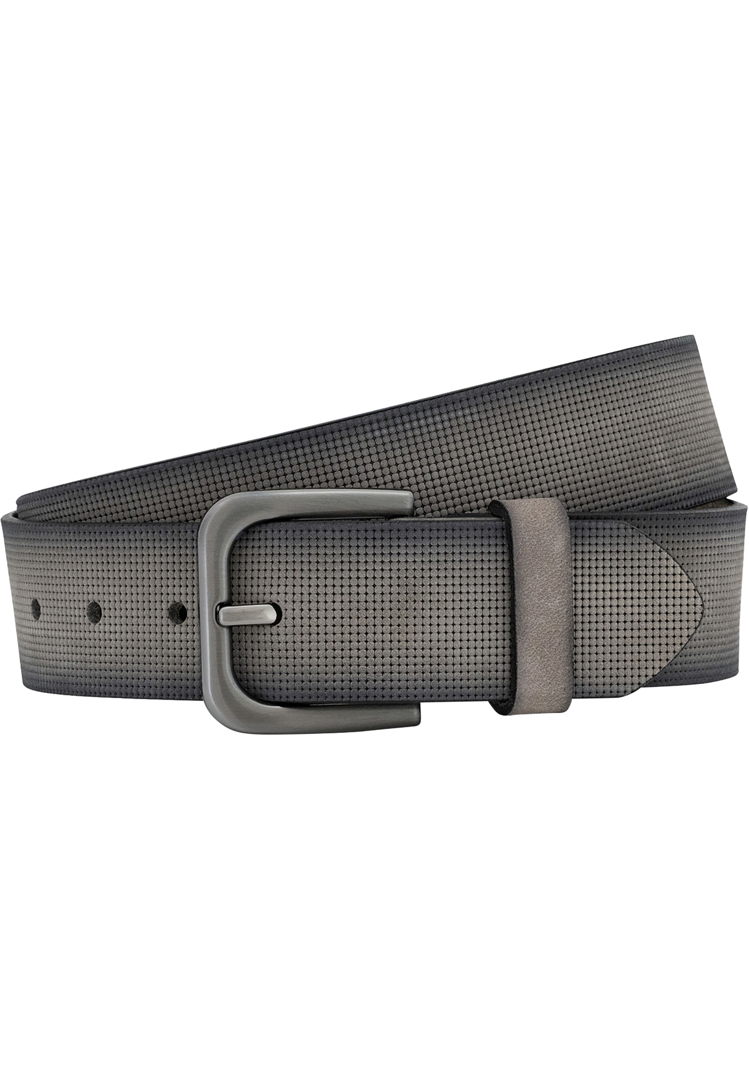 LINDENMANN leren heren riem, grijs