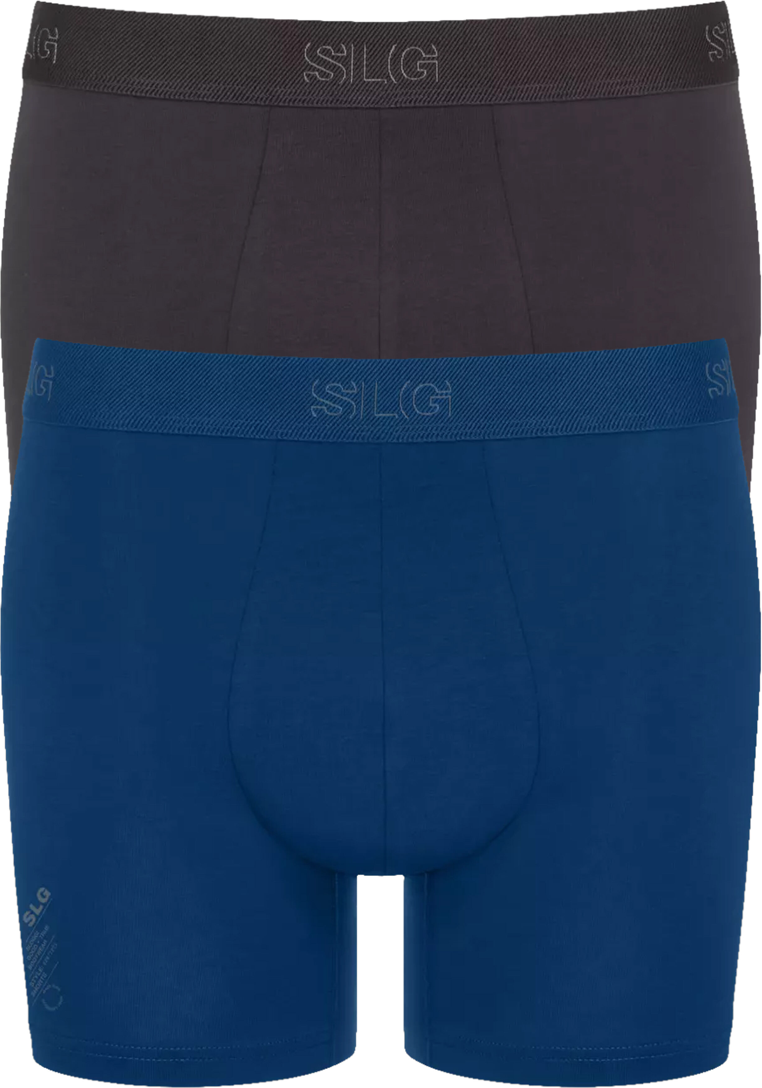 Sloggi Men SLG Base Short, heren boxershort korte pijp (2-pack), donkergrijs en kobaltblauw