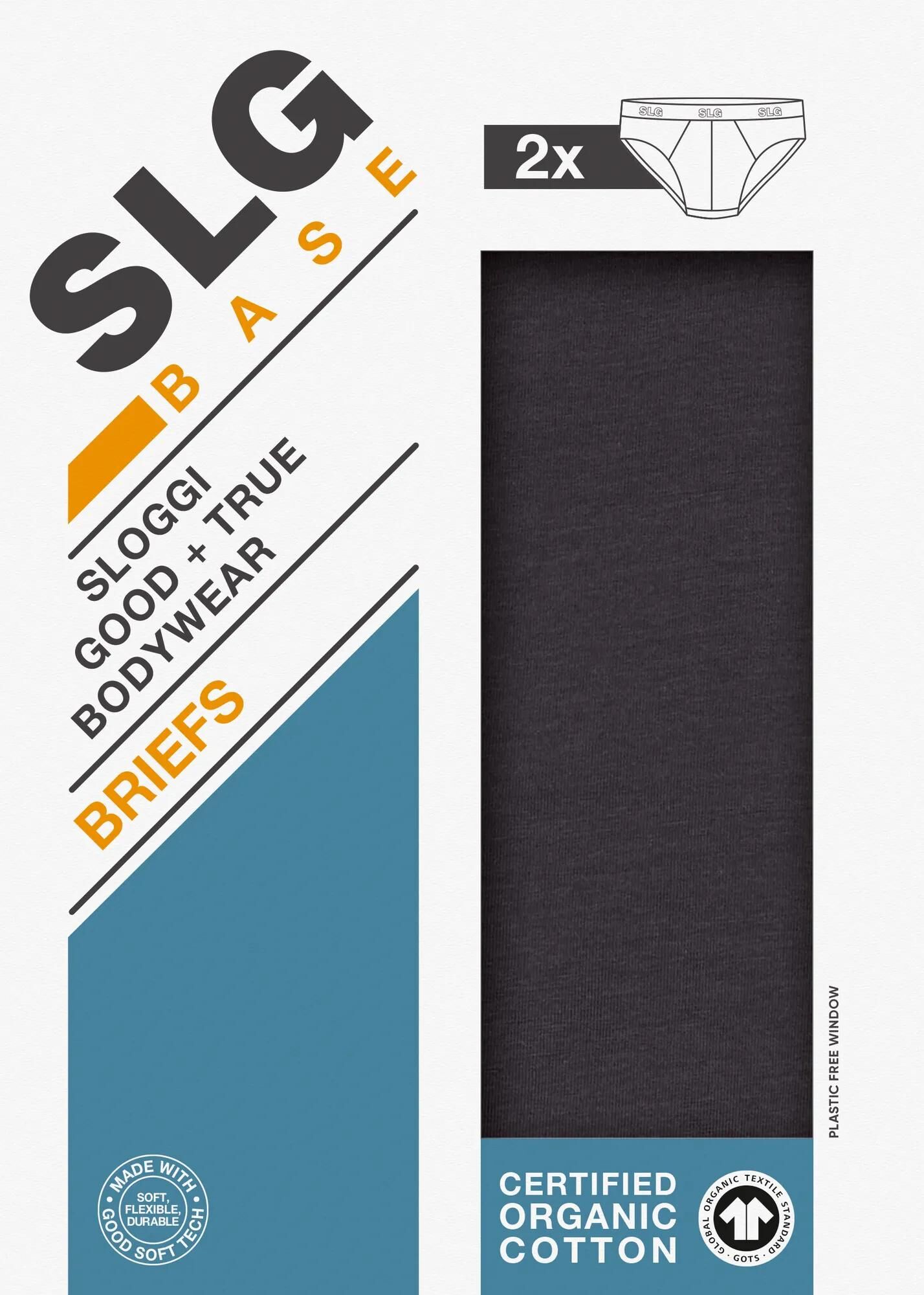 Sloggi Men SLG Base Brief, heren slip (2-pack), donkergrijs