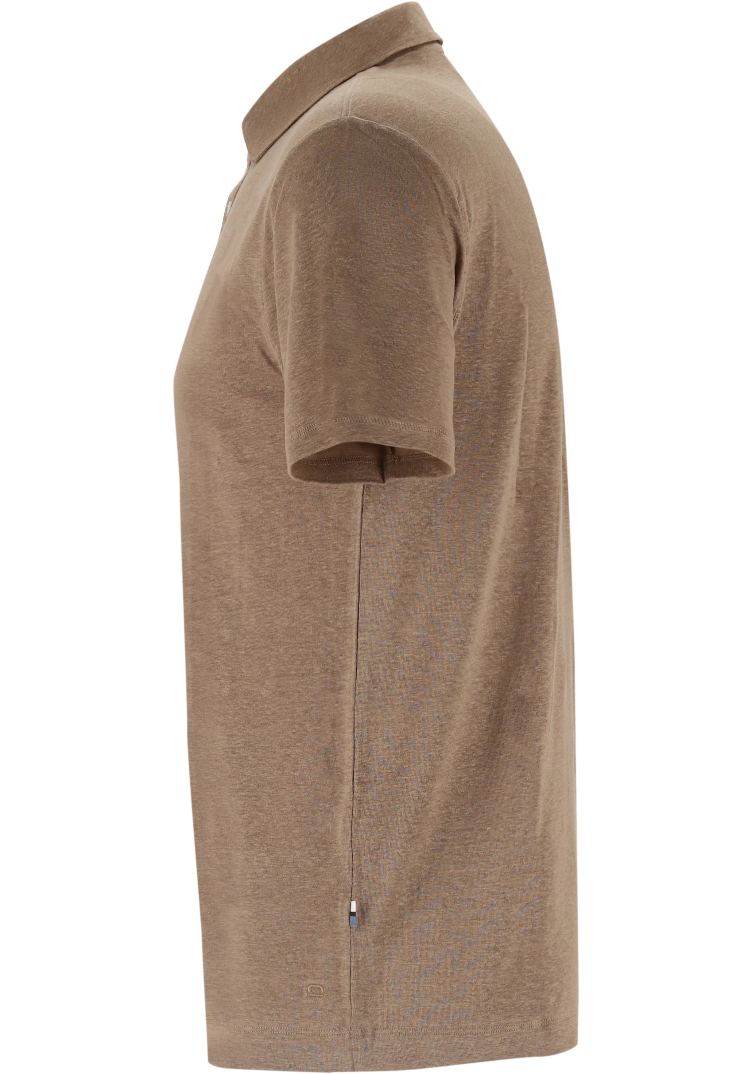 OLYMP Polo Casual, modern fit polo, lichtbruin