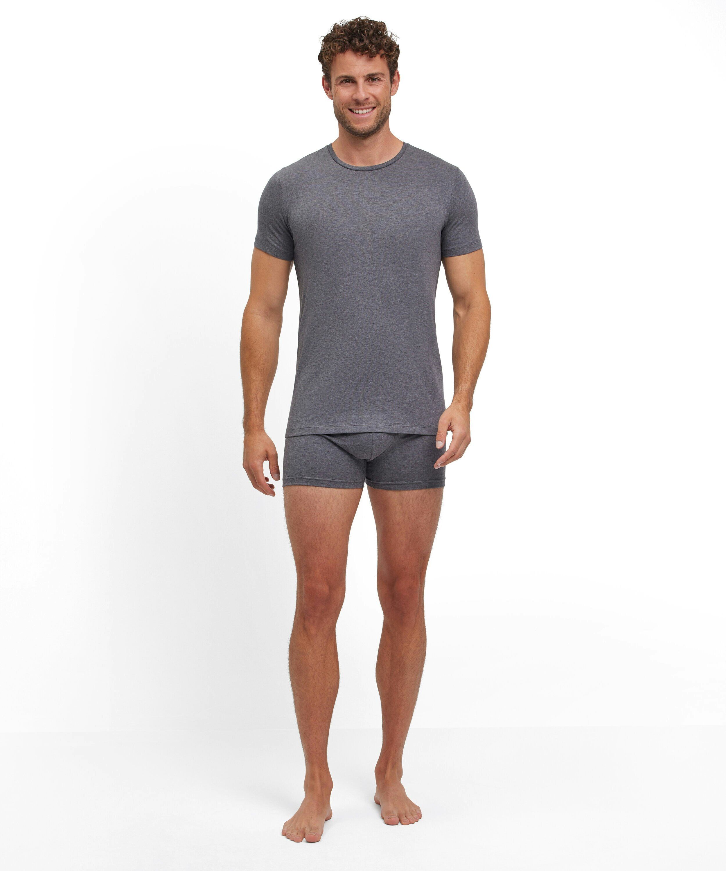 FALKE 2-pack heren T-shirt Daily Comfort, korte mouw, donkergrijs (dark grey -heather)
