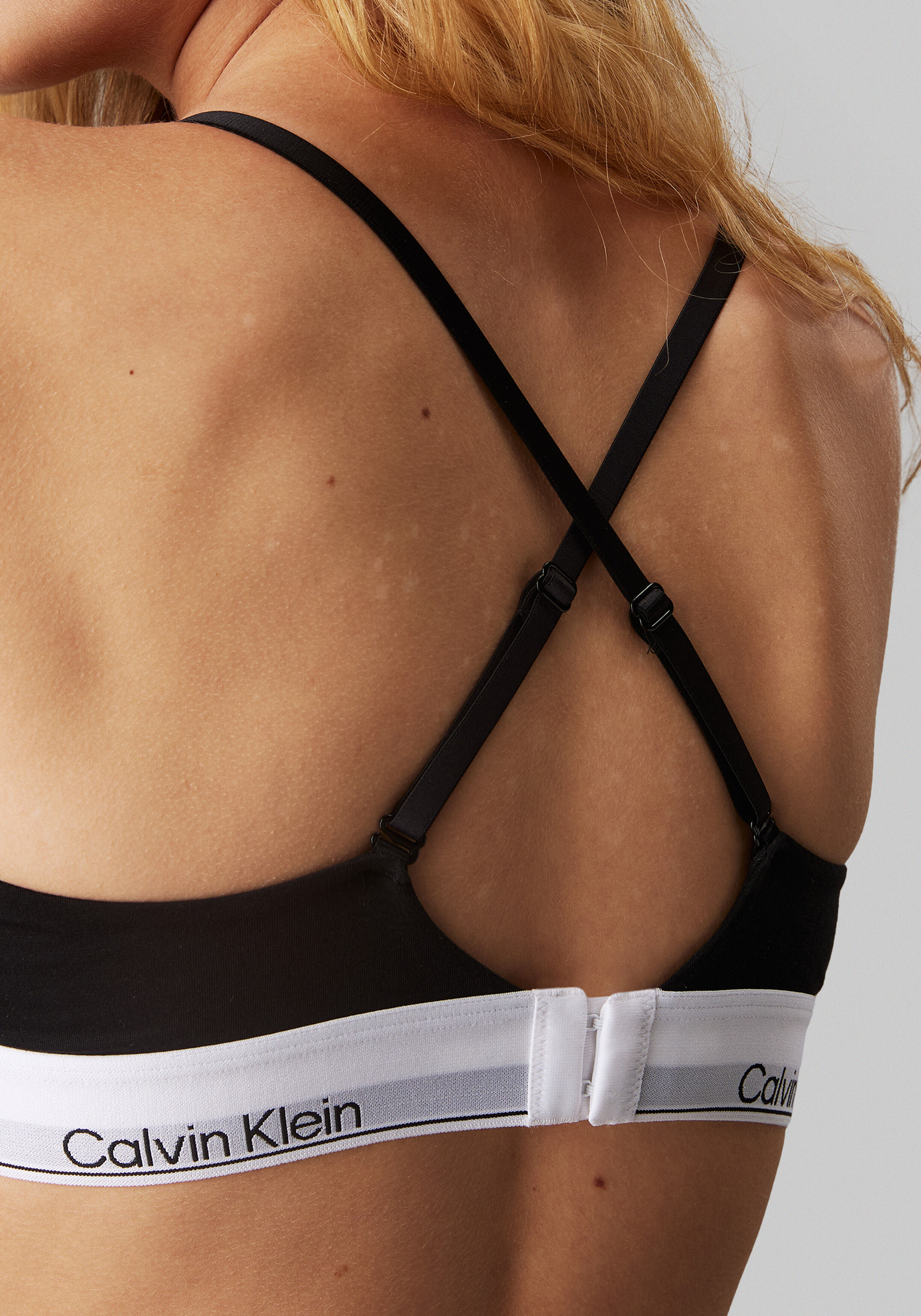 Calvin Klein dames Modern Cotton lightly lined triangle bra, triangel BH, zwart