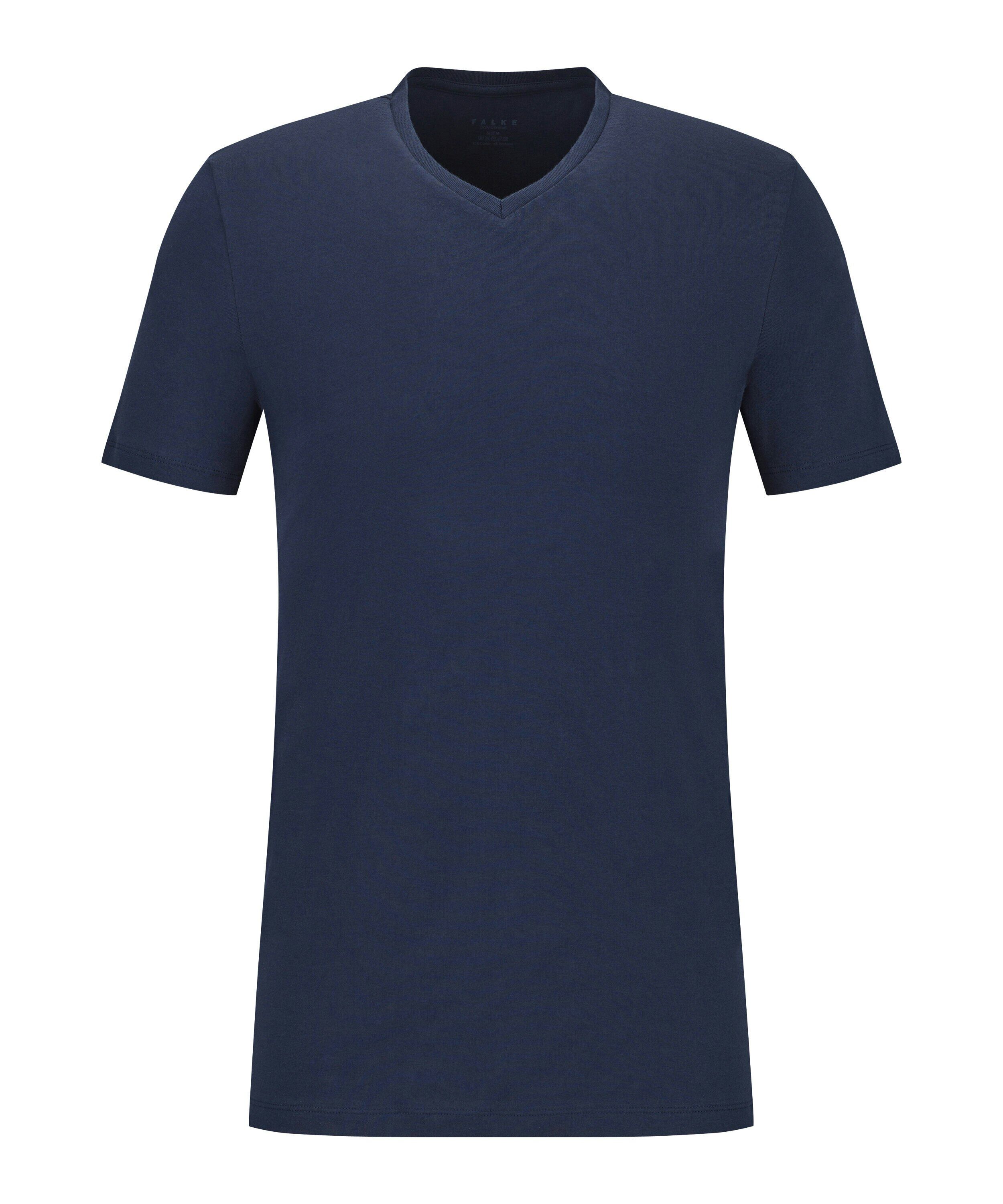 FALKE 2-pack heren T-shirt Daily Comfort, korte mouw, donkerblauw (midnight)