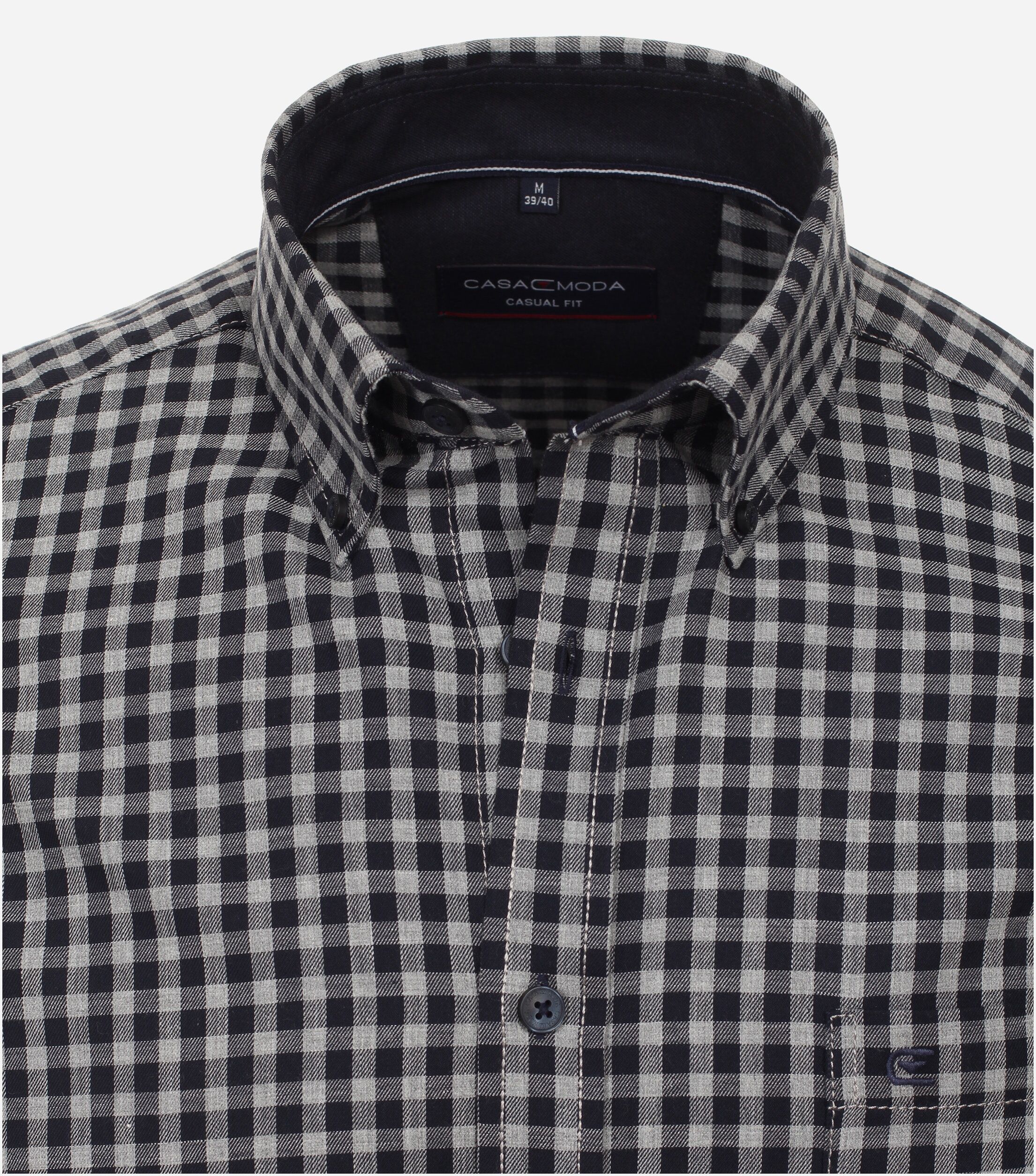 CASA MODA Sport casual fit overhemd, flanel, blauw geruit
