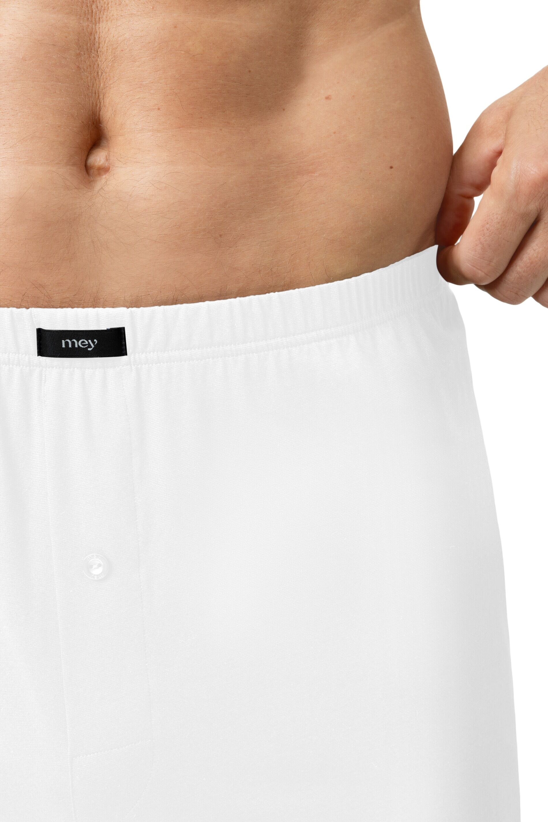 Mey heren boxer short Dry Cotton, boxershort wijd normale lengte met gulp, wit