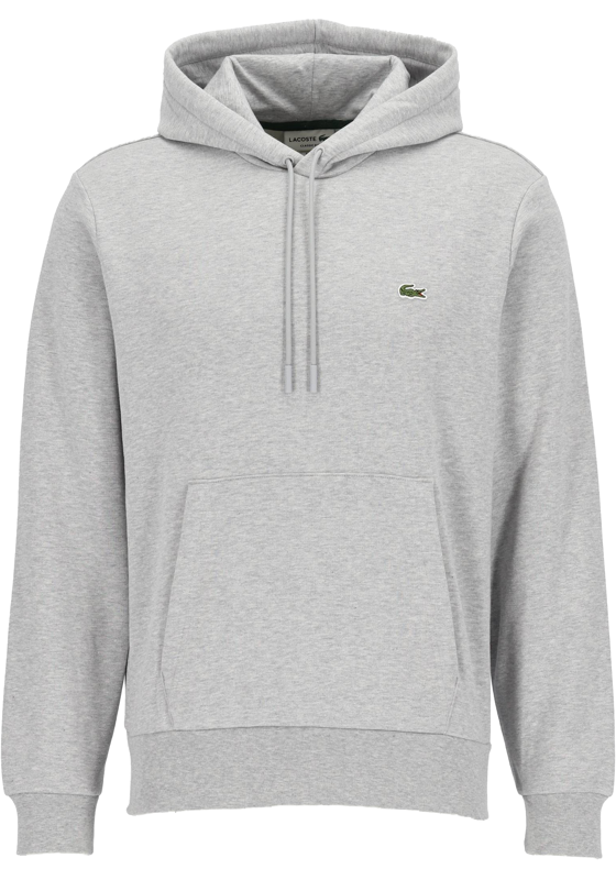 Lacoste heren hoodie sweatshirt, lichtgrijs melange Lacoste heren hoodie sweatshirt, lichtgrijs melange