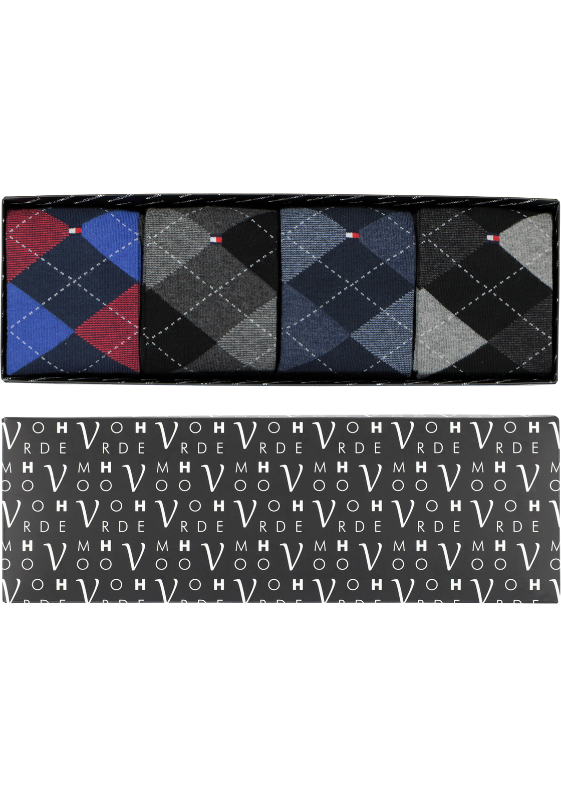 1-9509191176668_cadeau_doos_met_sokken_HR Cadeaubox Tommy Check Box: 8 paar Tommy Hilfiger sokken geruit