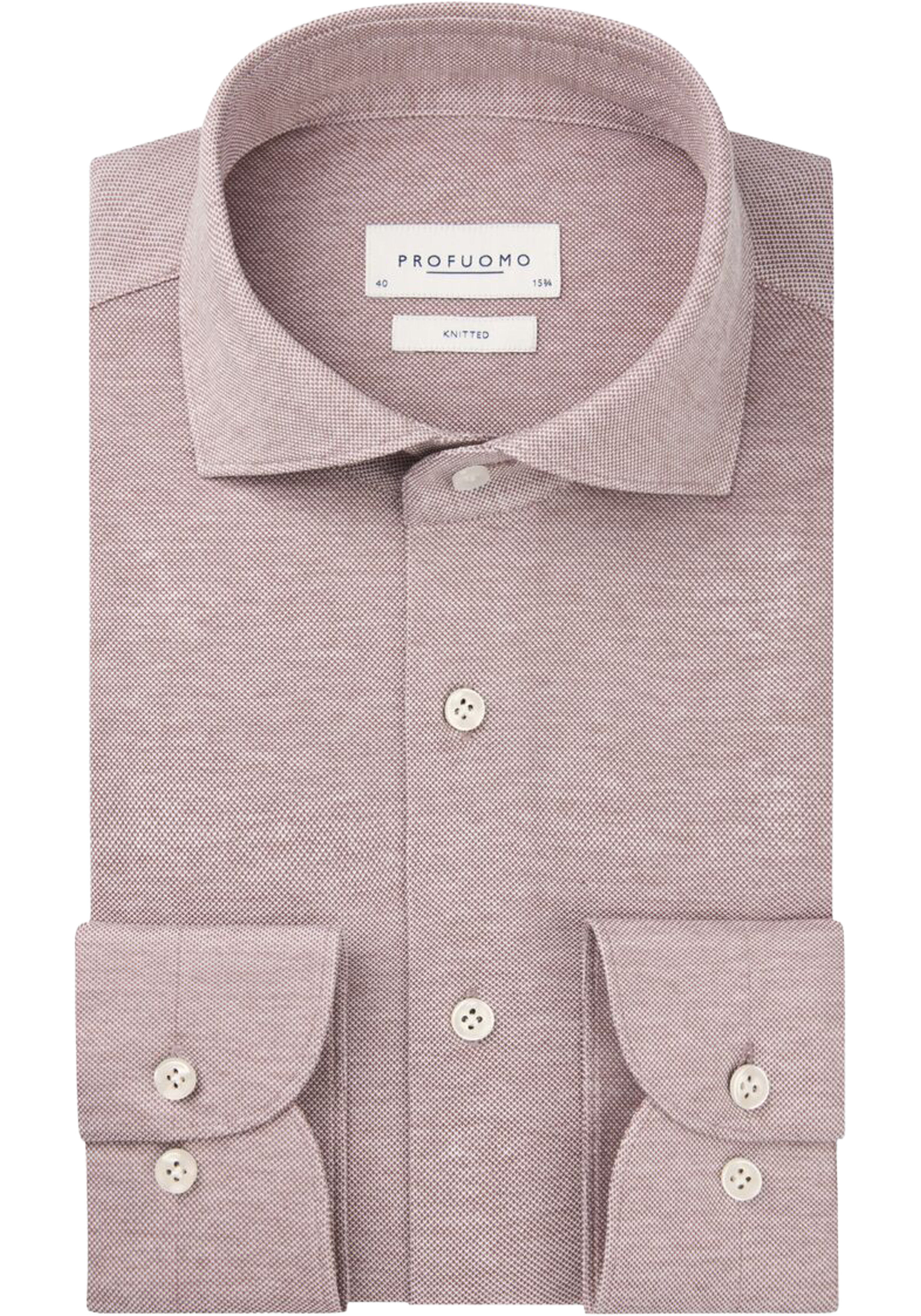Profuomo slim fit heren overhemd, jersey, rood