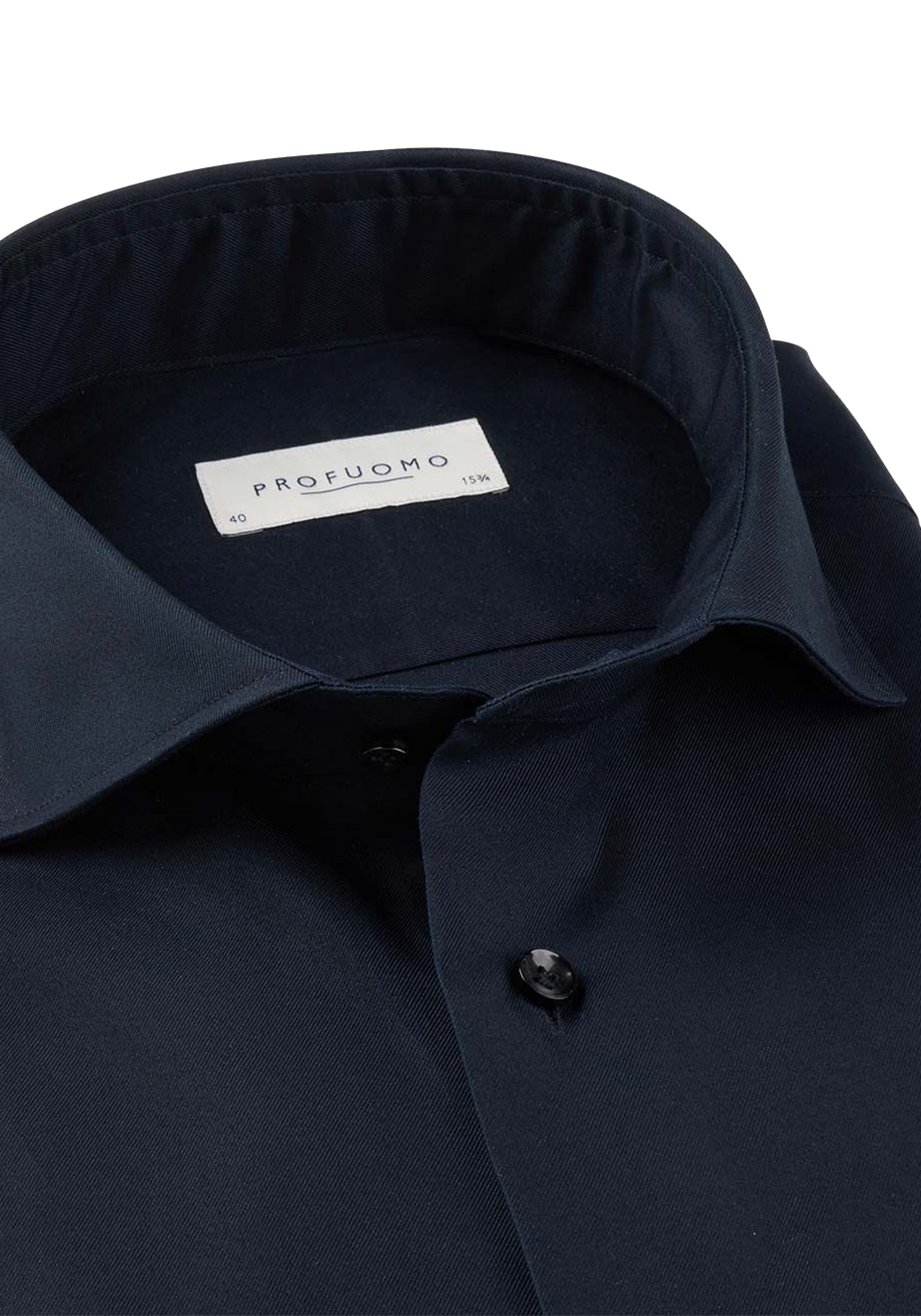 Profuomo slim fit heren overhemd, twill, donkerblauw