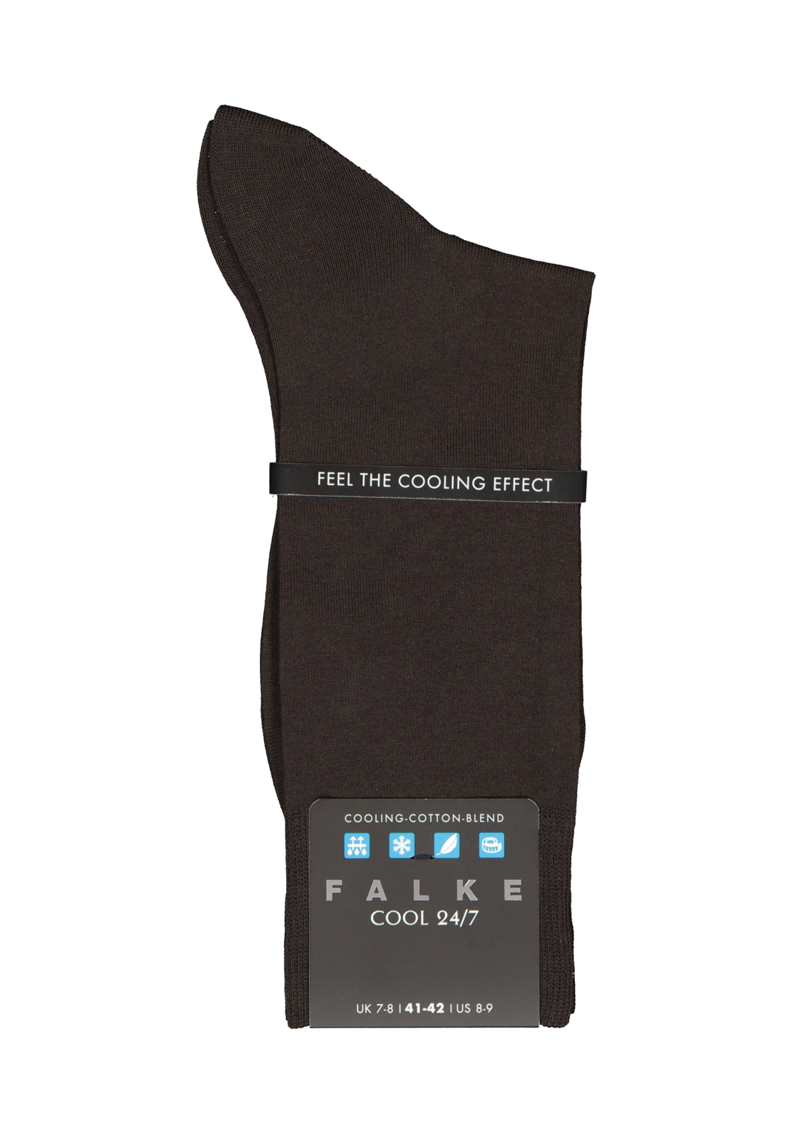 3-4004758972431_falke_cool_1p_HR FALKE Cool 24/7 herensokken, donker bruin (brown)