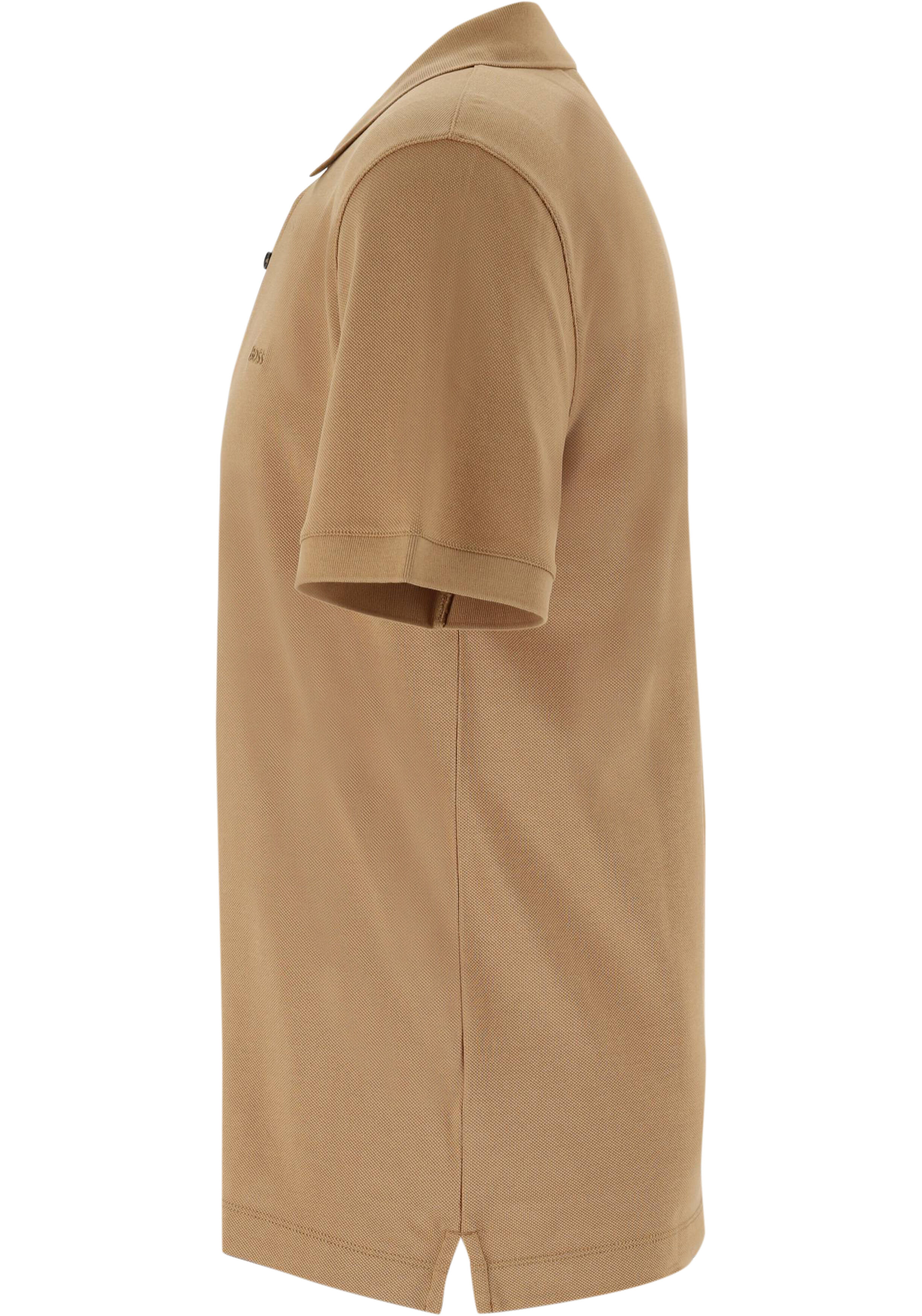 BOSS Pallas regular fit polo, pique, midden beige