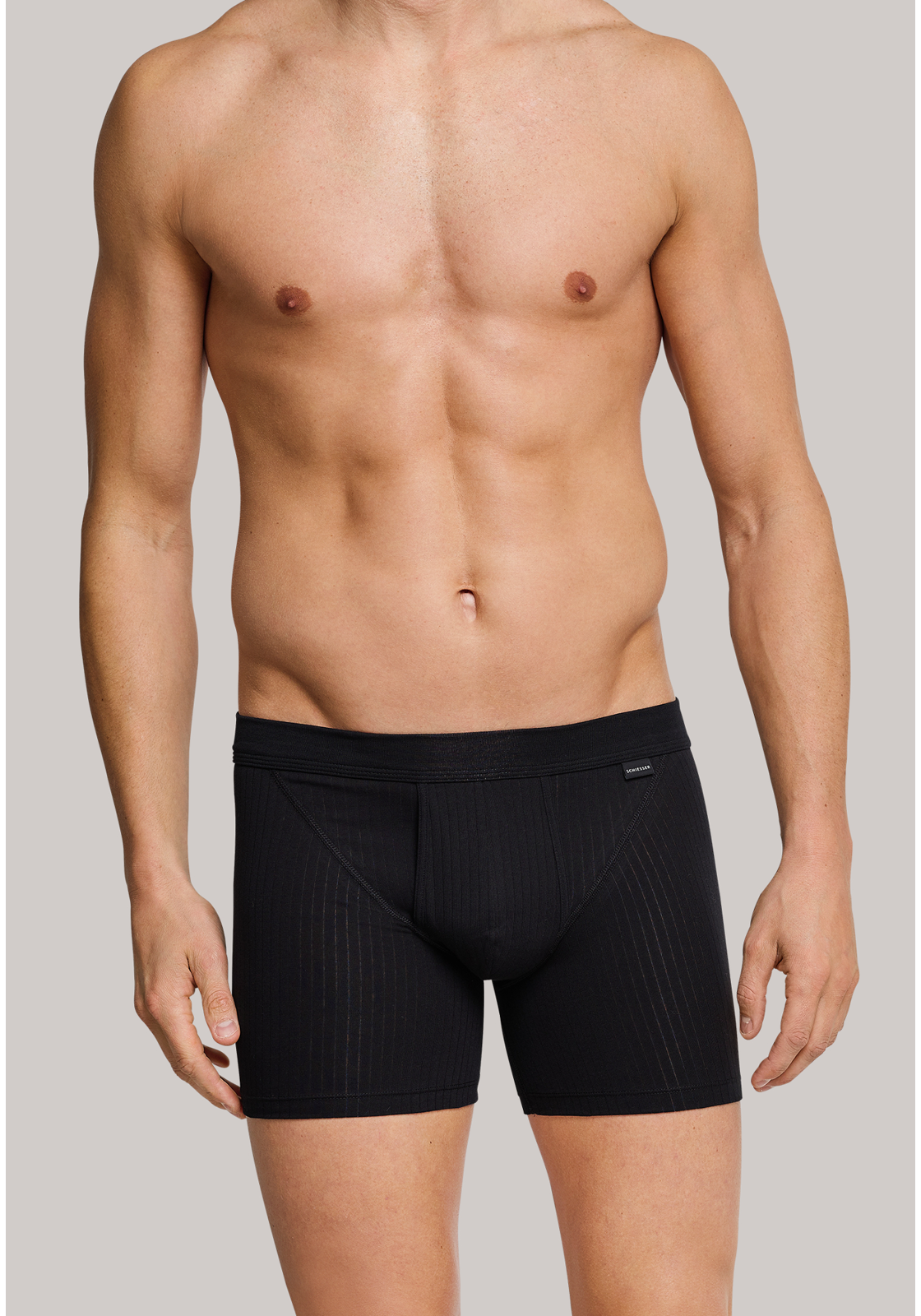 boxershort-heren-103399-000 SCHIESSER Authentic shorts (2-pack), met gulp, zwart