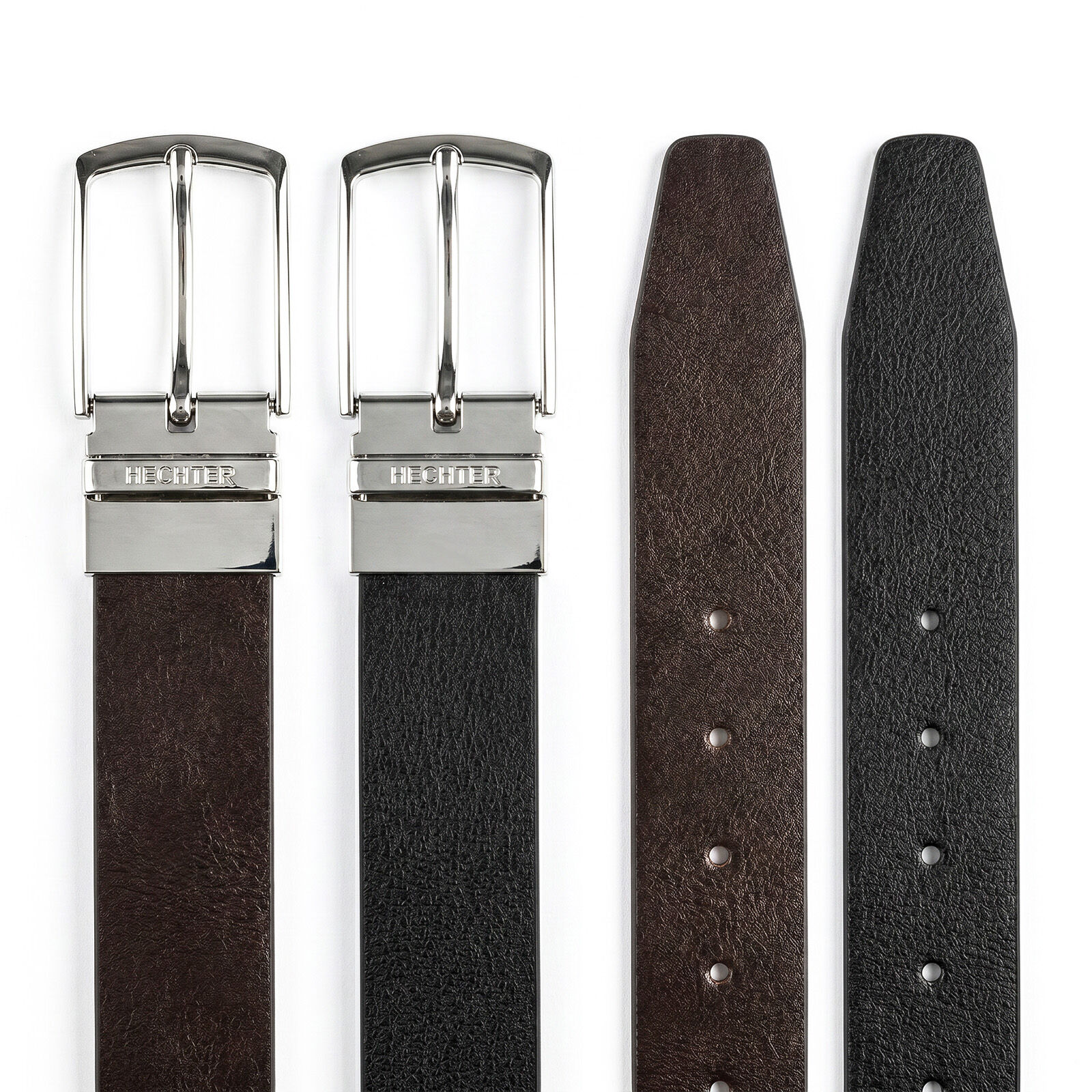 HECHTER leren heren riem, zwart