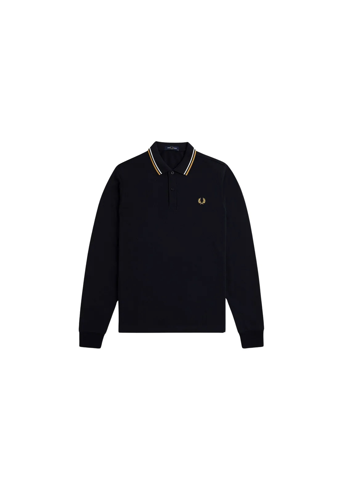Fred Perry M3636 long sleeved twin tipped shirt, heren polo lange mouwen, Navy / Ecru / Honeycomb Fred Perry M3636 long sleeved twin tipped shirt, heren polo lange mouwen, Navy / Ecru / Honeycomb