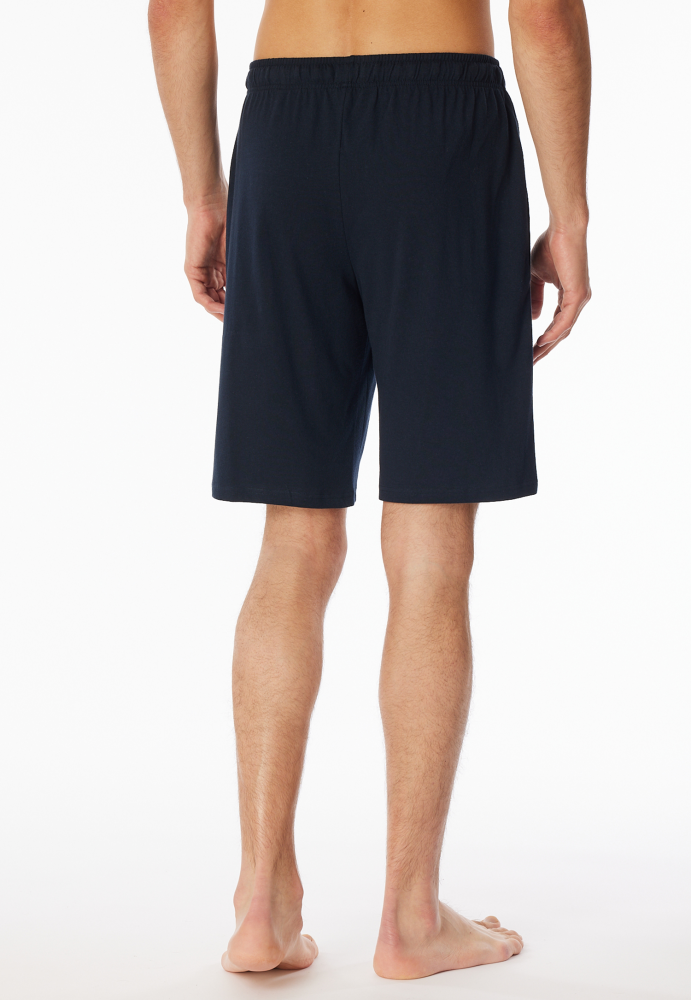 SCHIESSER Mix + Relax Short, heren korte pyjama- of loungebroek, donkerblauw dessin