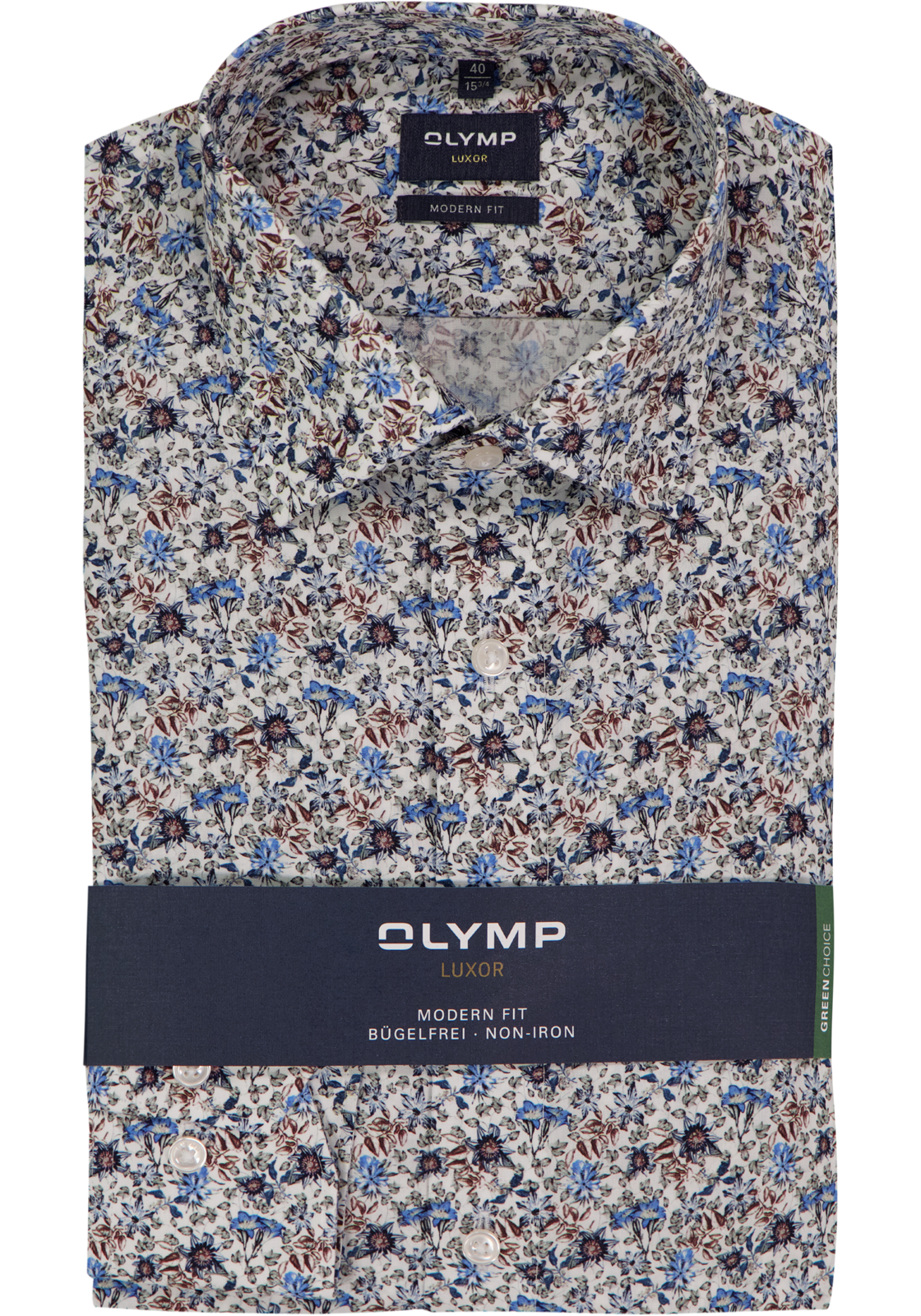 OLYMP Luxor modern fit overhemd, popeline, wit dessin OLYMP Luxor modern fit overhemd, popeline, wit dessin