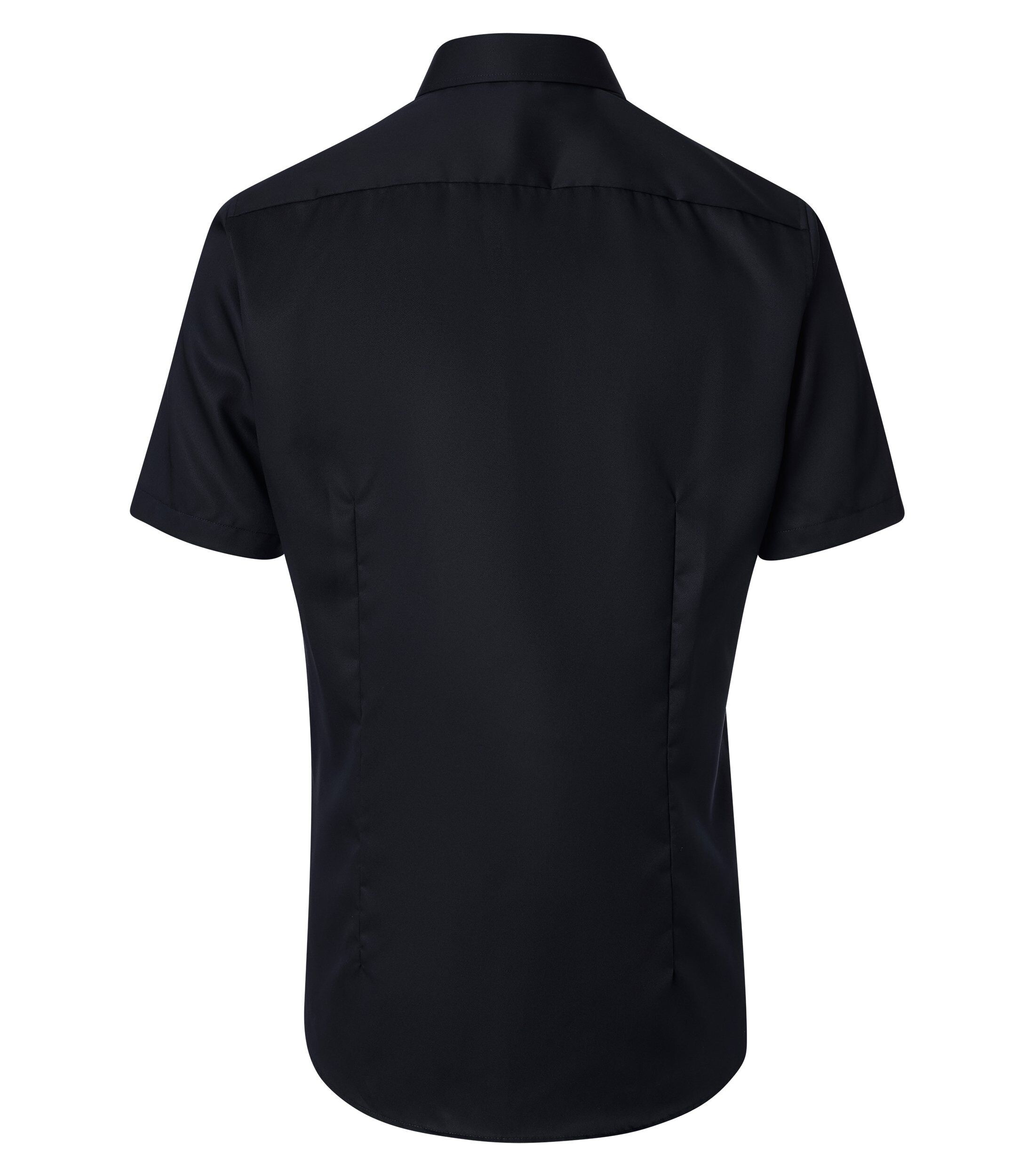 VENTI modern fit overhemd, korte mouw, twill, zwart