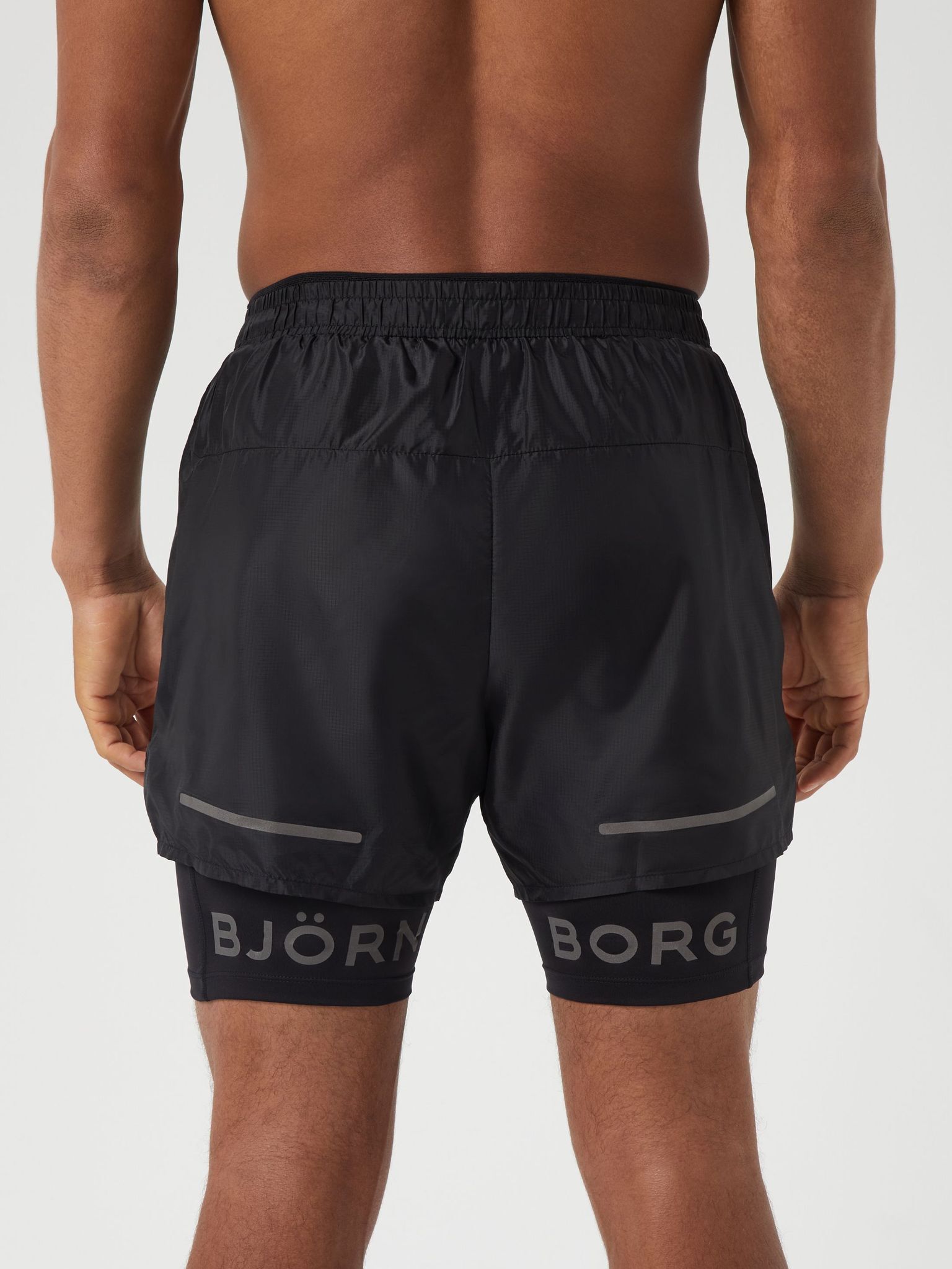Bjorn Borg Running Shorts 2 In 1, heren broek kort, zwart