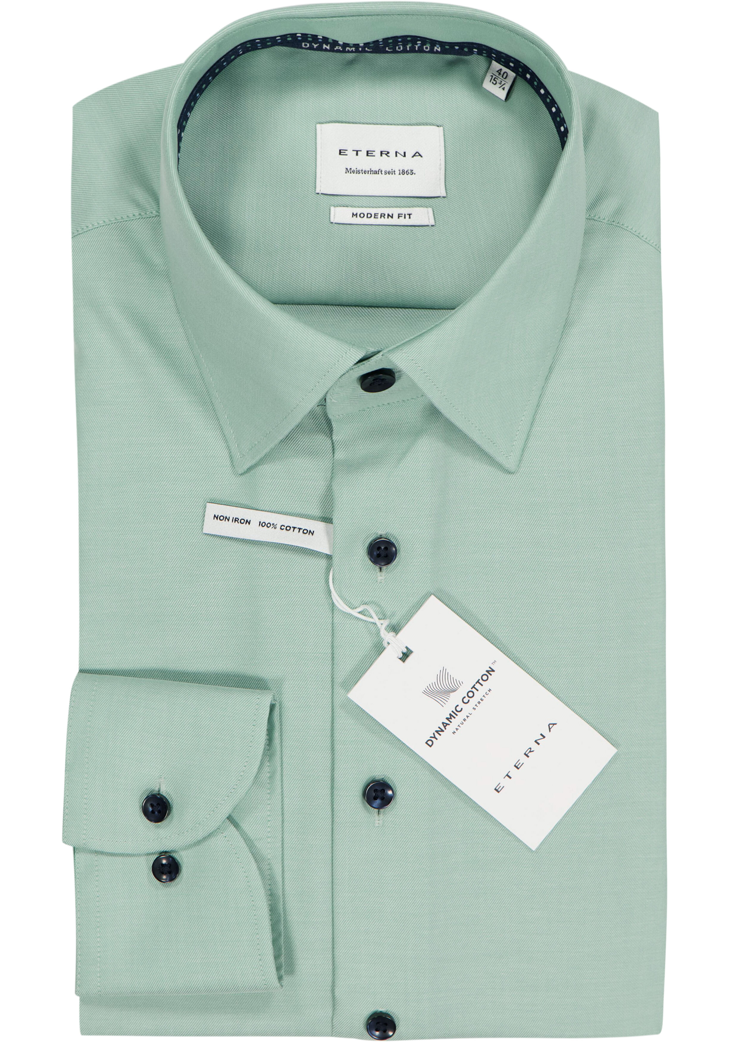 ETERNA modern fit overhemd, twill, groen