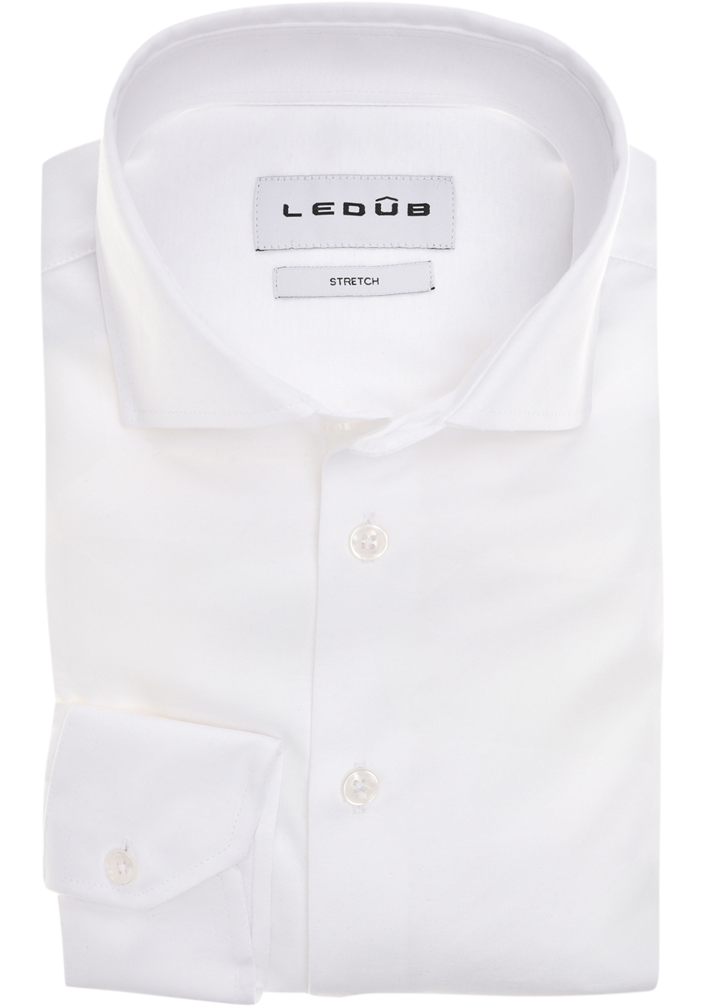 Ledub modern fit overhemd, jersey, wit
