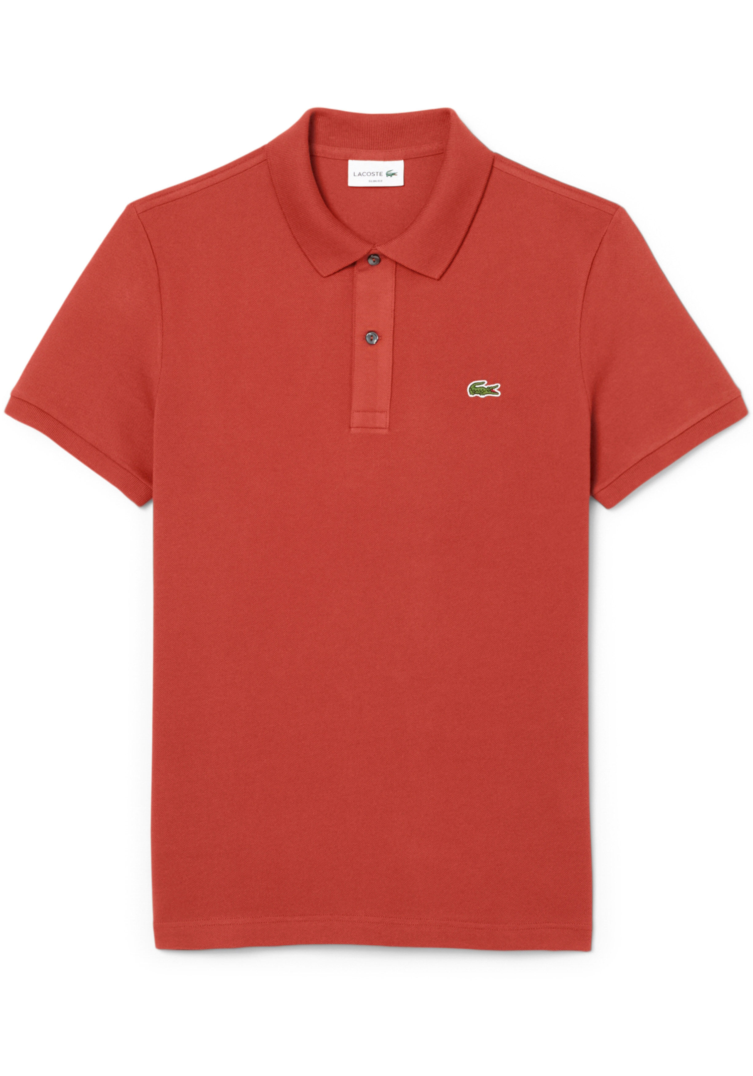 Lacoste Slim Fit polo, roodbruin