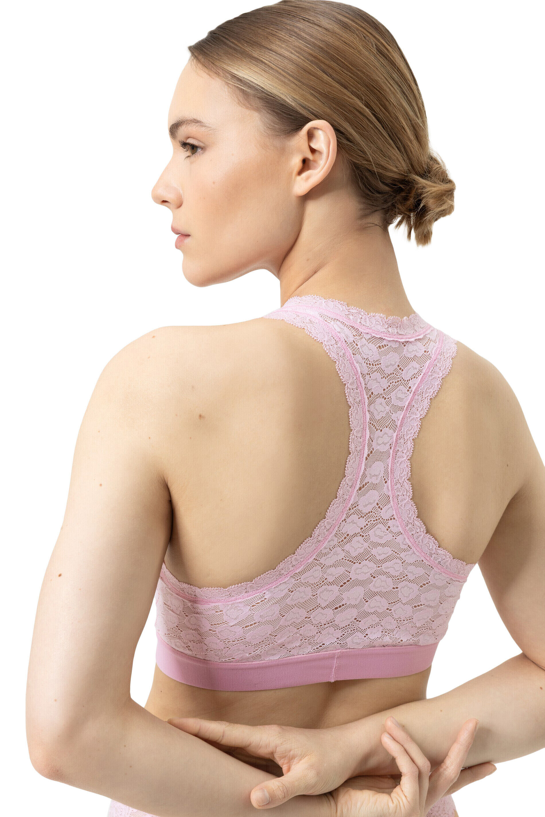 Mey dames bustier Savage Lace, beugelloze bralette, zacht lichtroze