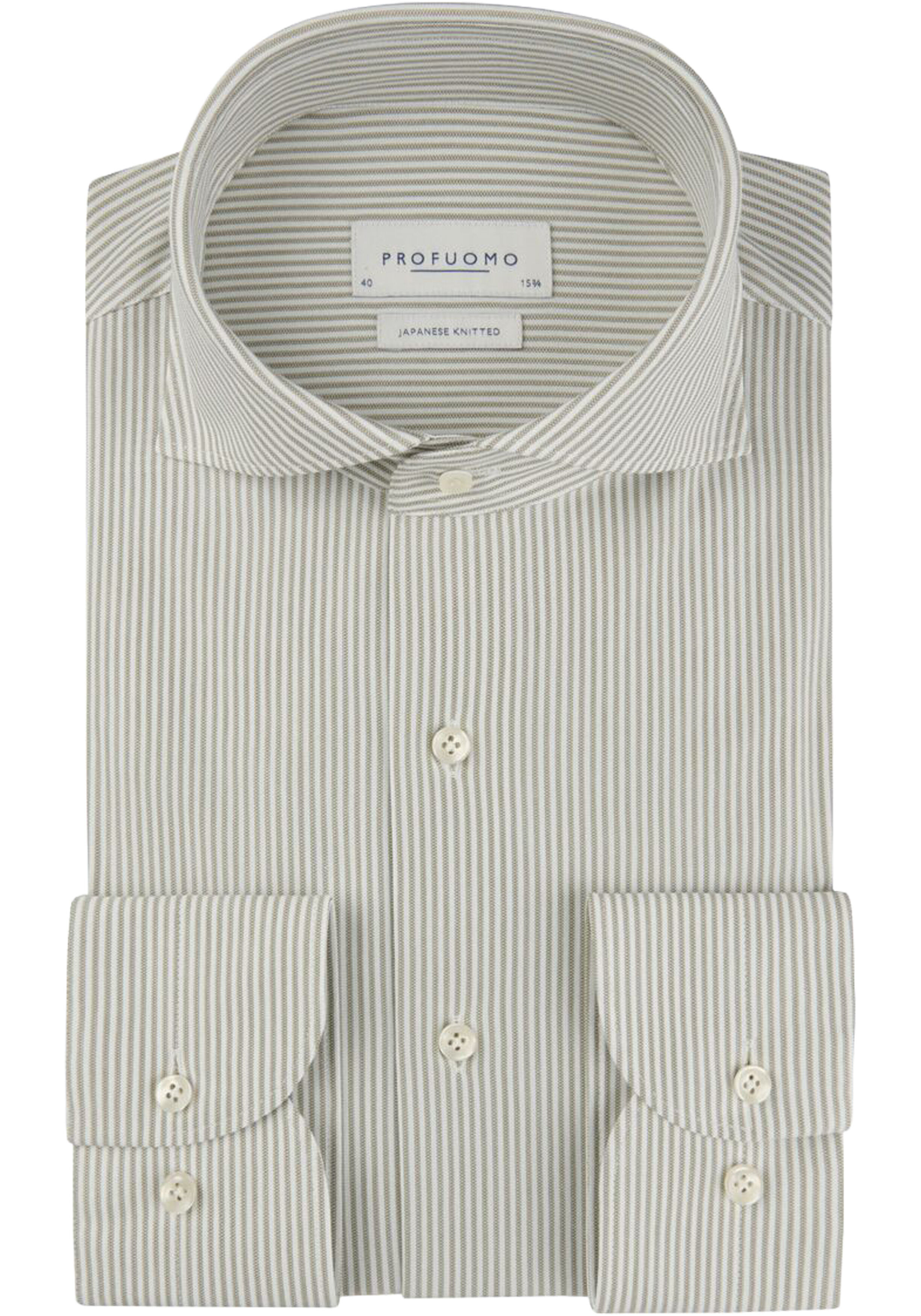 Profuomo slim fit heren overhemd, jersey, groen