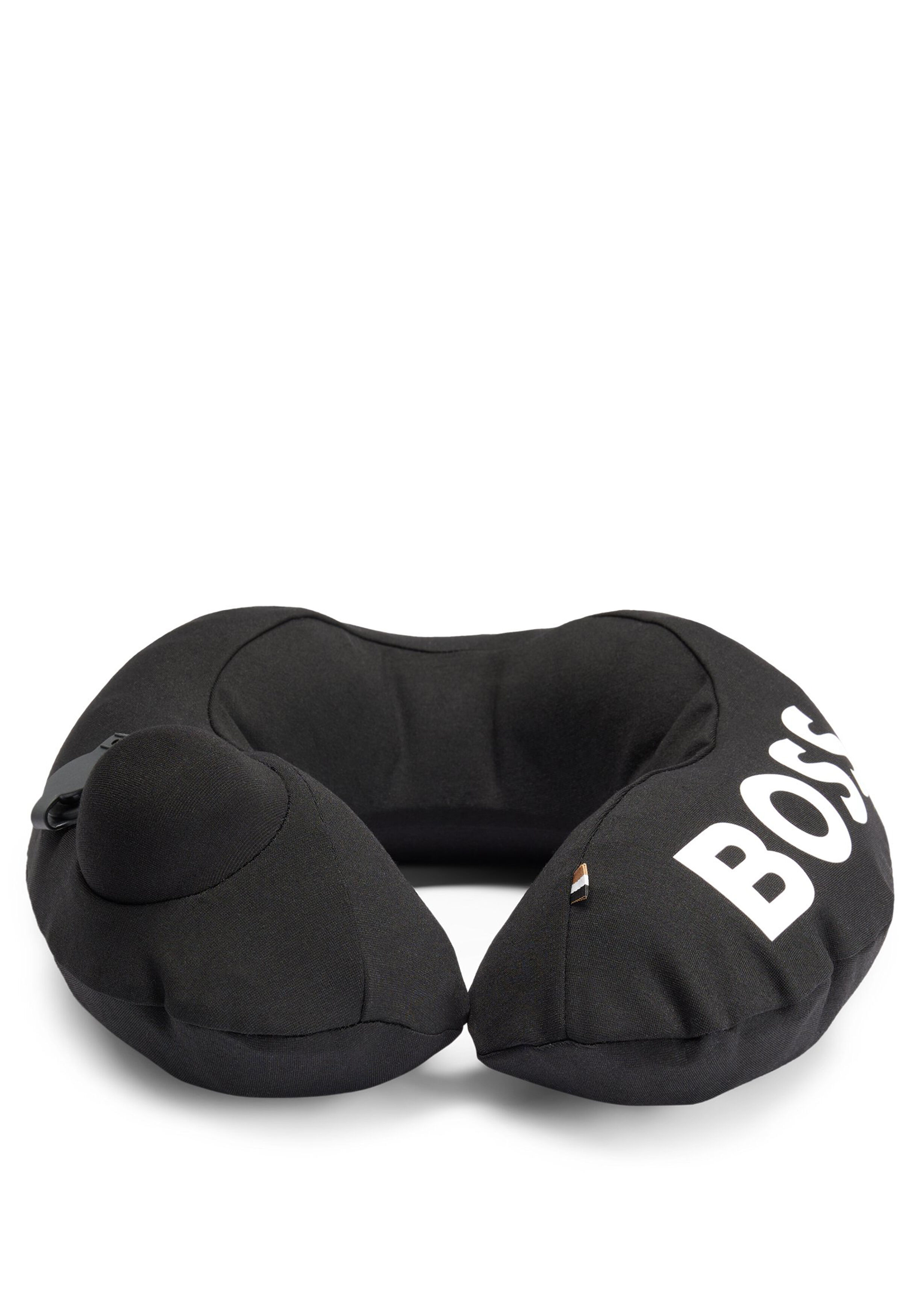 HUGO BOSS reis cadeauset, heren slaapmasker met neksteun in geschenkverpakking, zwart