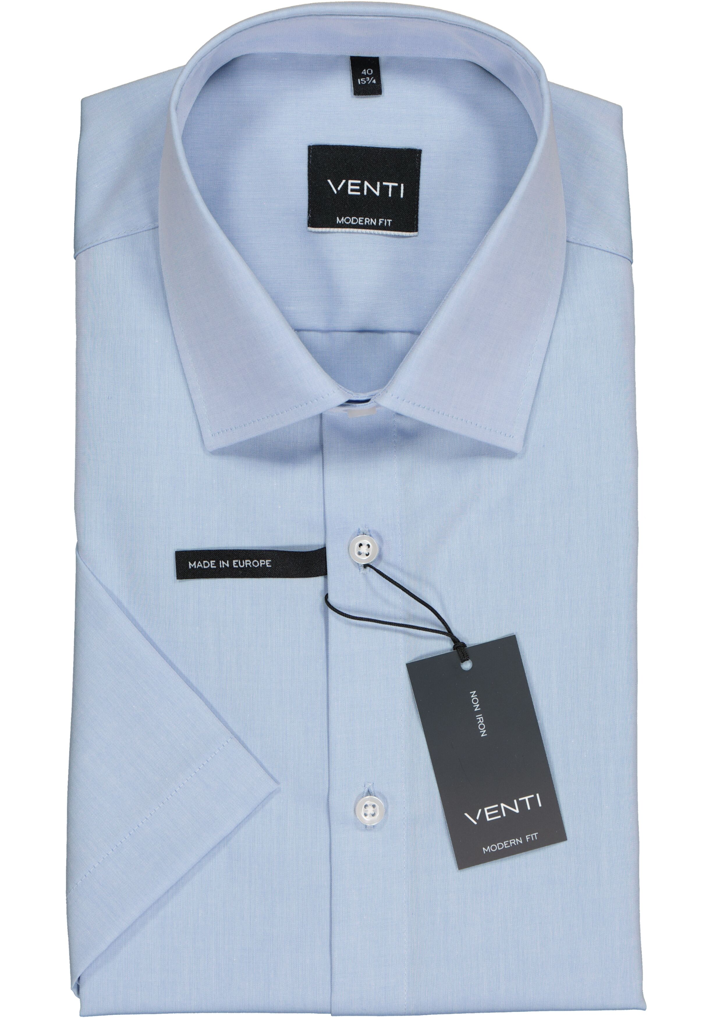 VENTI modern fit overhemd, korte mouw, lichtblauw