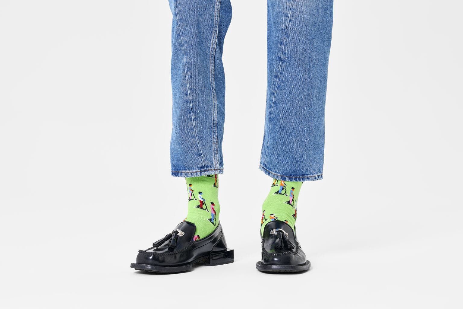 Happy Socks E-Scooter Sock, unisex sokken, groen