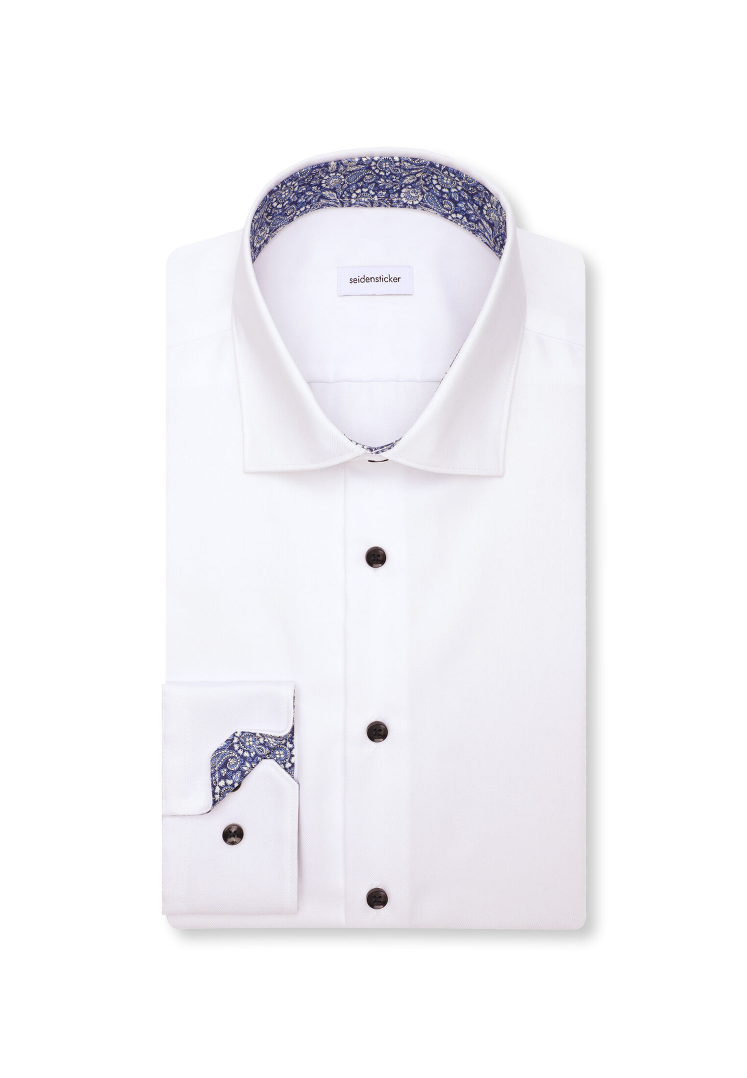 Seidensticker shaped fit overhemd, popeline, wit