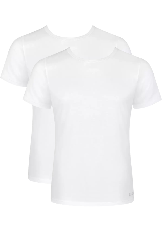 Sloggi Men GO ABC 2.0 O-Neck, heren T-shirt met een O-hals (2-pack), wit Sloggi Men GO ABC 2.0 O-Neck, heren T-shirt met een O-hals (2-pack), wit