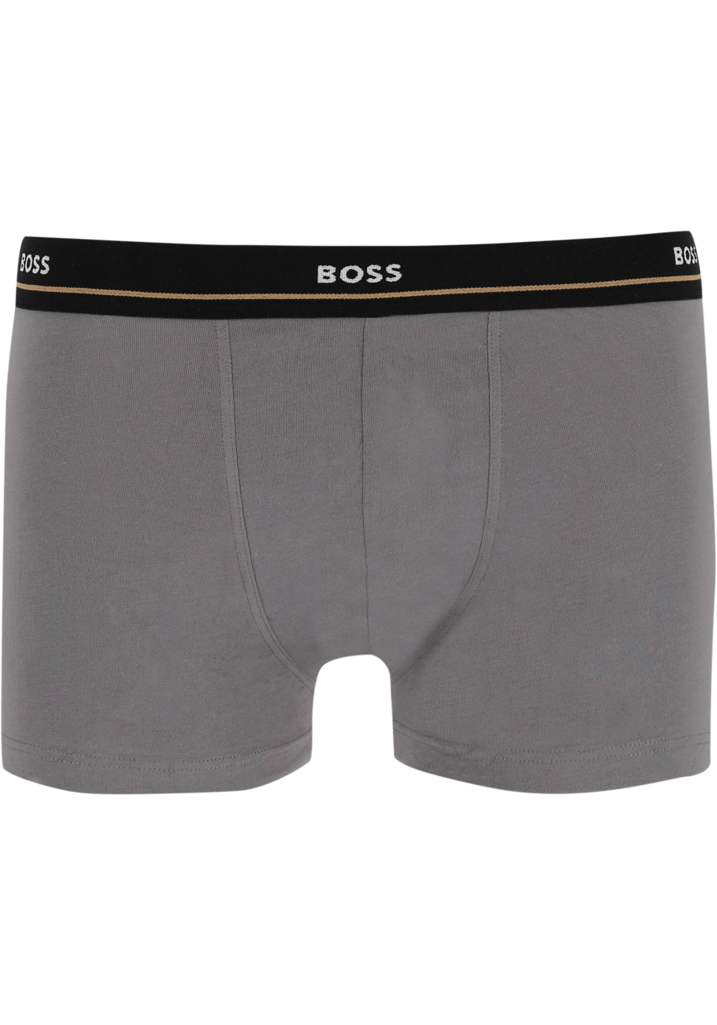HUGO BOSS Essential trunks (5-pack), heren boxers kort, grijs, groen, navy, kobalt en zwart