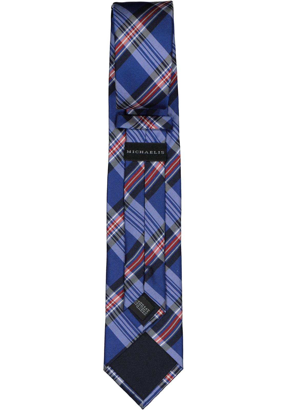 2-8717996245835_stropdas_HR Michaelis  stropdas, zijde, blauw met rood en wit geruit